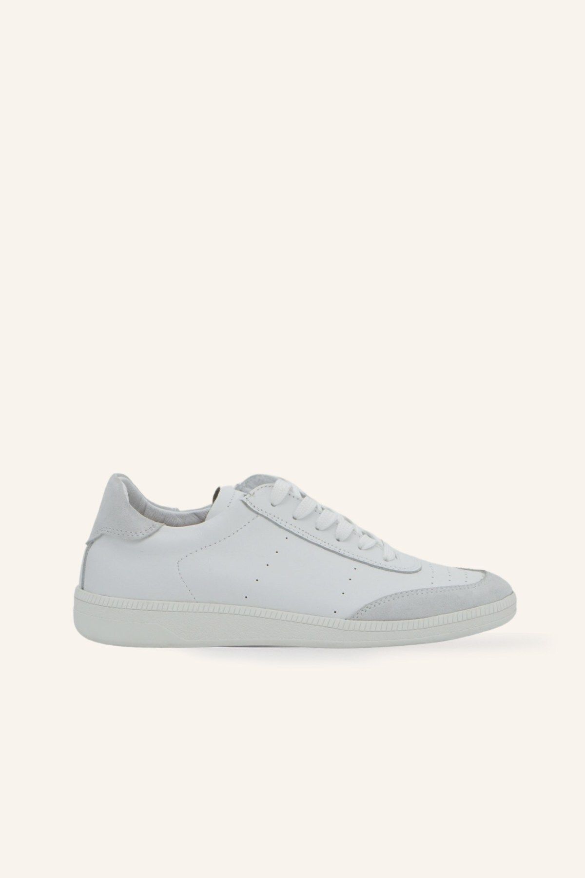 MARCATELLI Beyaz Luster Deri Sneakers