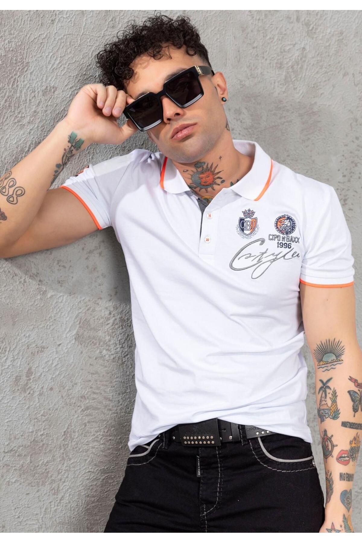 Cipo & Baxx CT778 Marka Logolu Polo Yaka Erkek Tişört