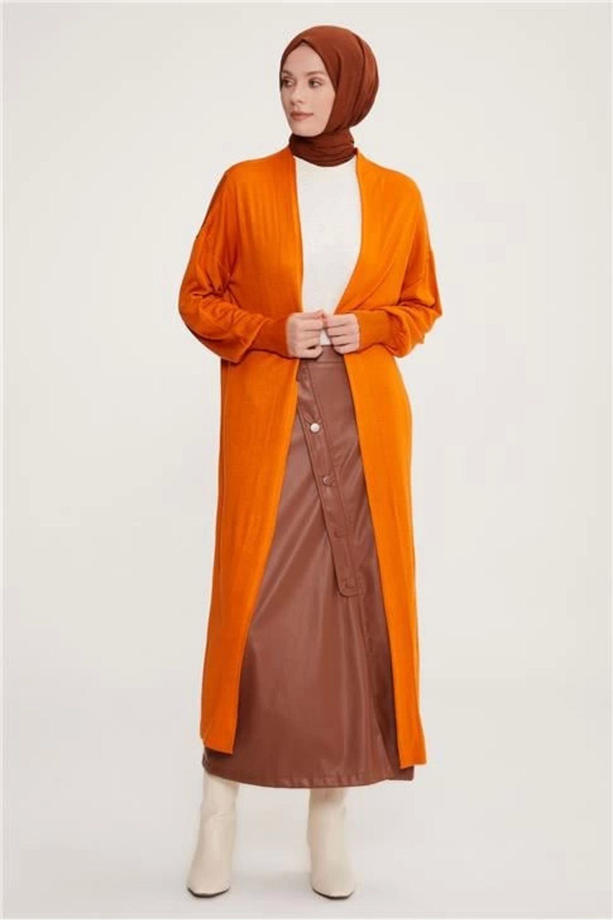 aradimtaradim Armine Hırka 22Kd4245 Yanık Oranj