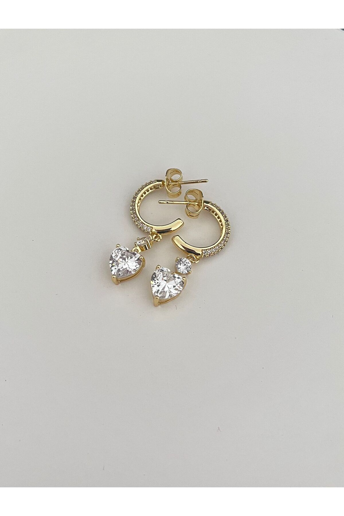 XUPING JEWELRY VIP 14K Kalp Taş Sallantılı Küpe