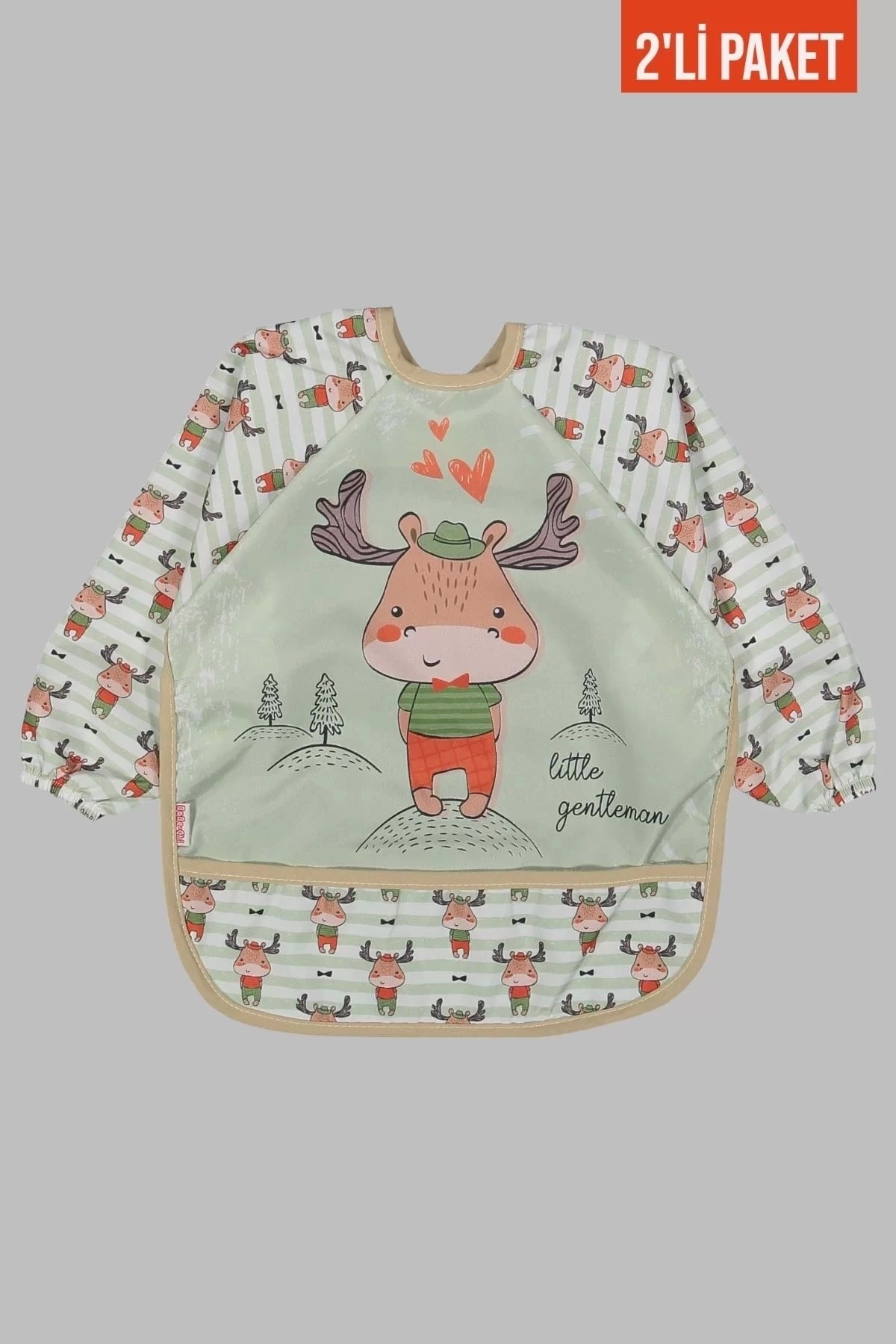 Babydonat Giyilebilir Kollu Mama Önlüğü 0-3 Yaş (GEYİK-APAÇİ) fotoğrafı 2 (önizleme)