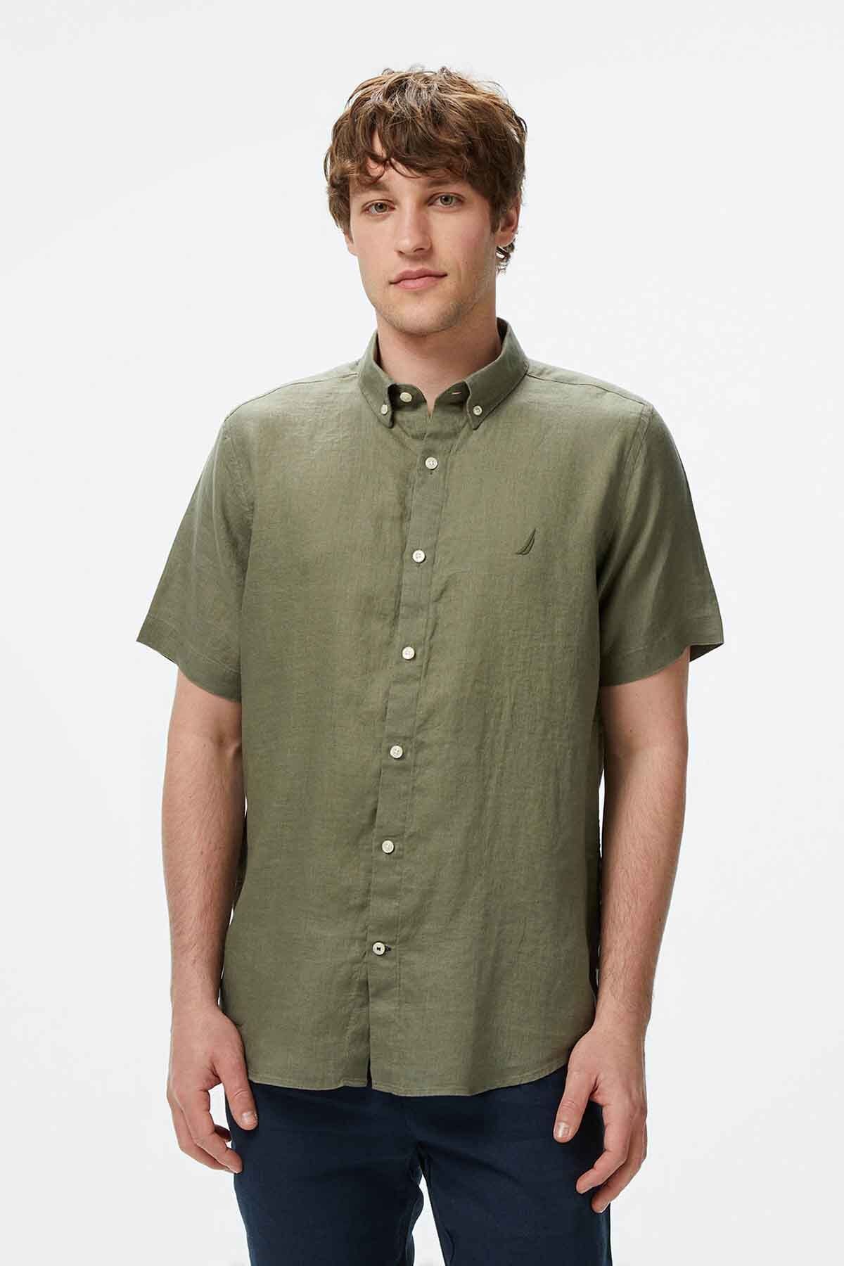 Nautica Erkek Classic Fit Gömlek - Haki