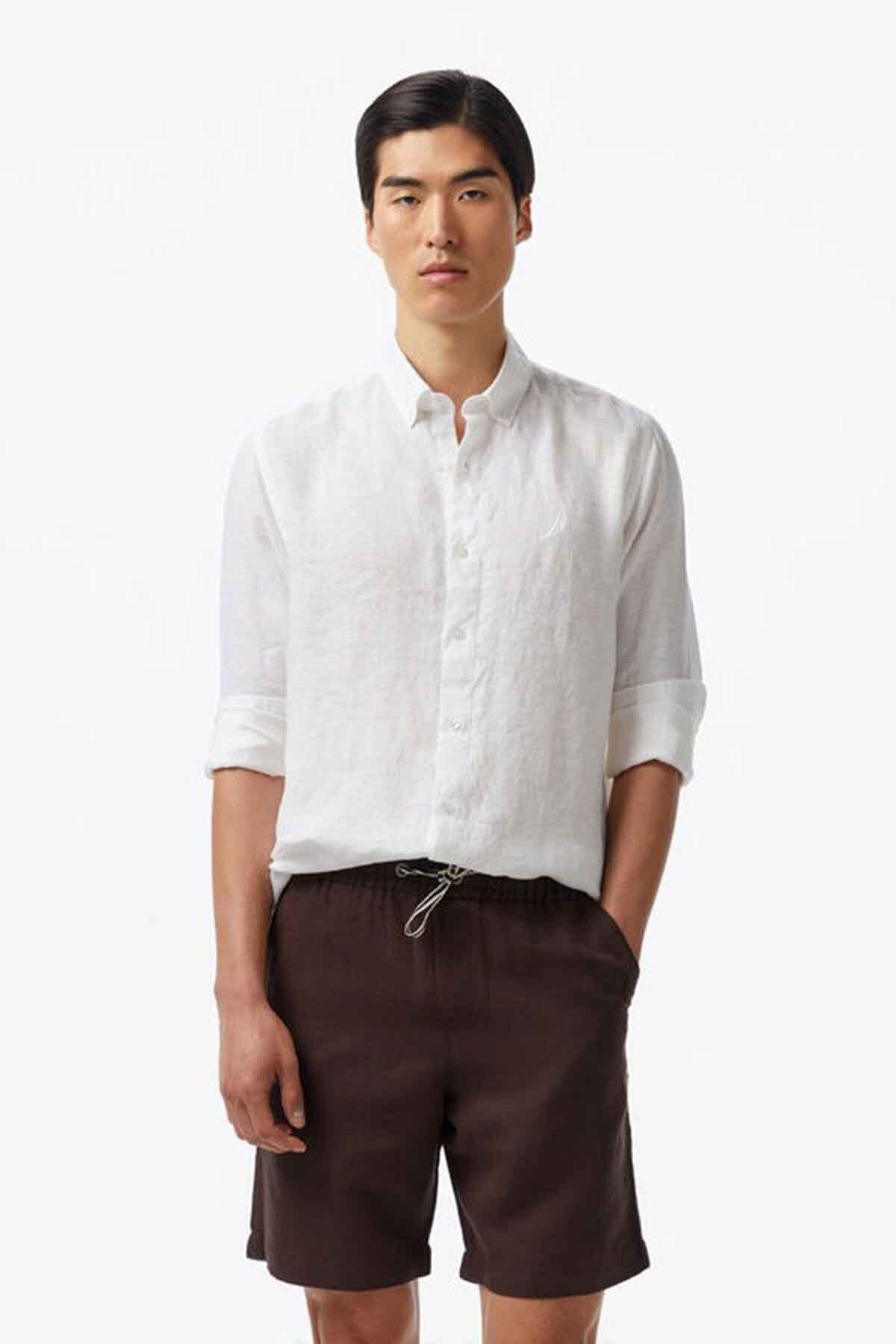 Nautica Erkek Classic Fit Gömlek - Beyaz