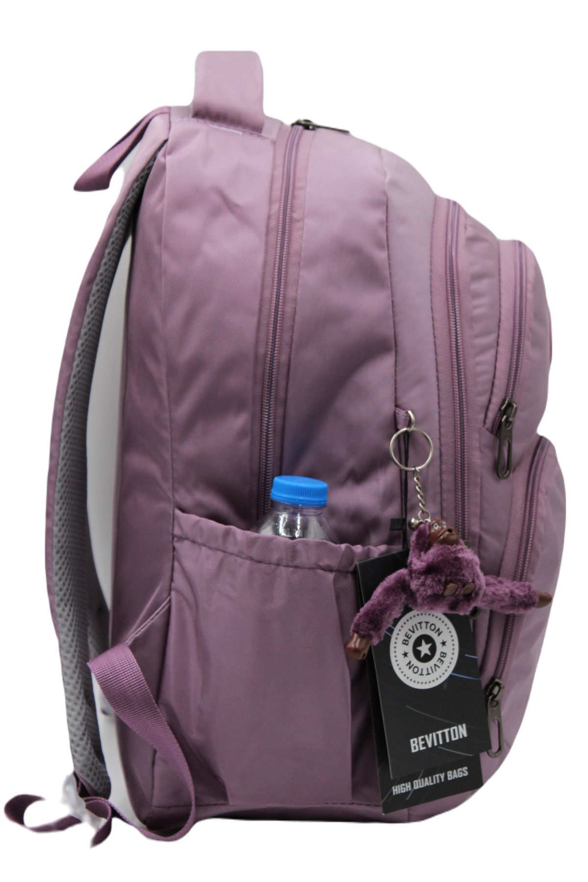 Bevitton-Bvt-34600 Water Repellent Fabric School Bag Unisex Backpack Plum 4