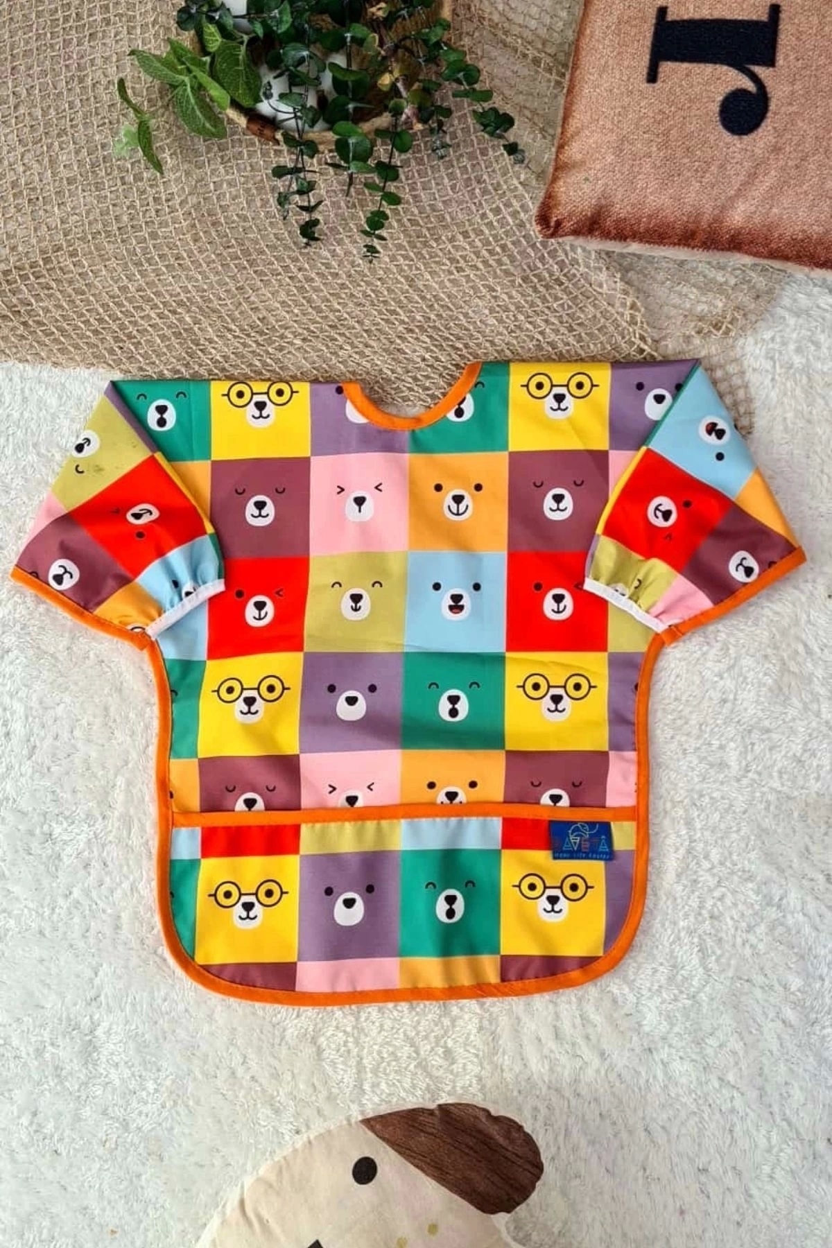 Babydonat COLOUR ve FOREST Desenli 2'li Paket Sıvı Geçirmez Unisex Aktivite ve Mama Önlüğü 6-24 Ay fotoğrafı 5 (önizleme)
