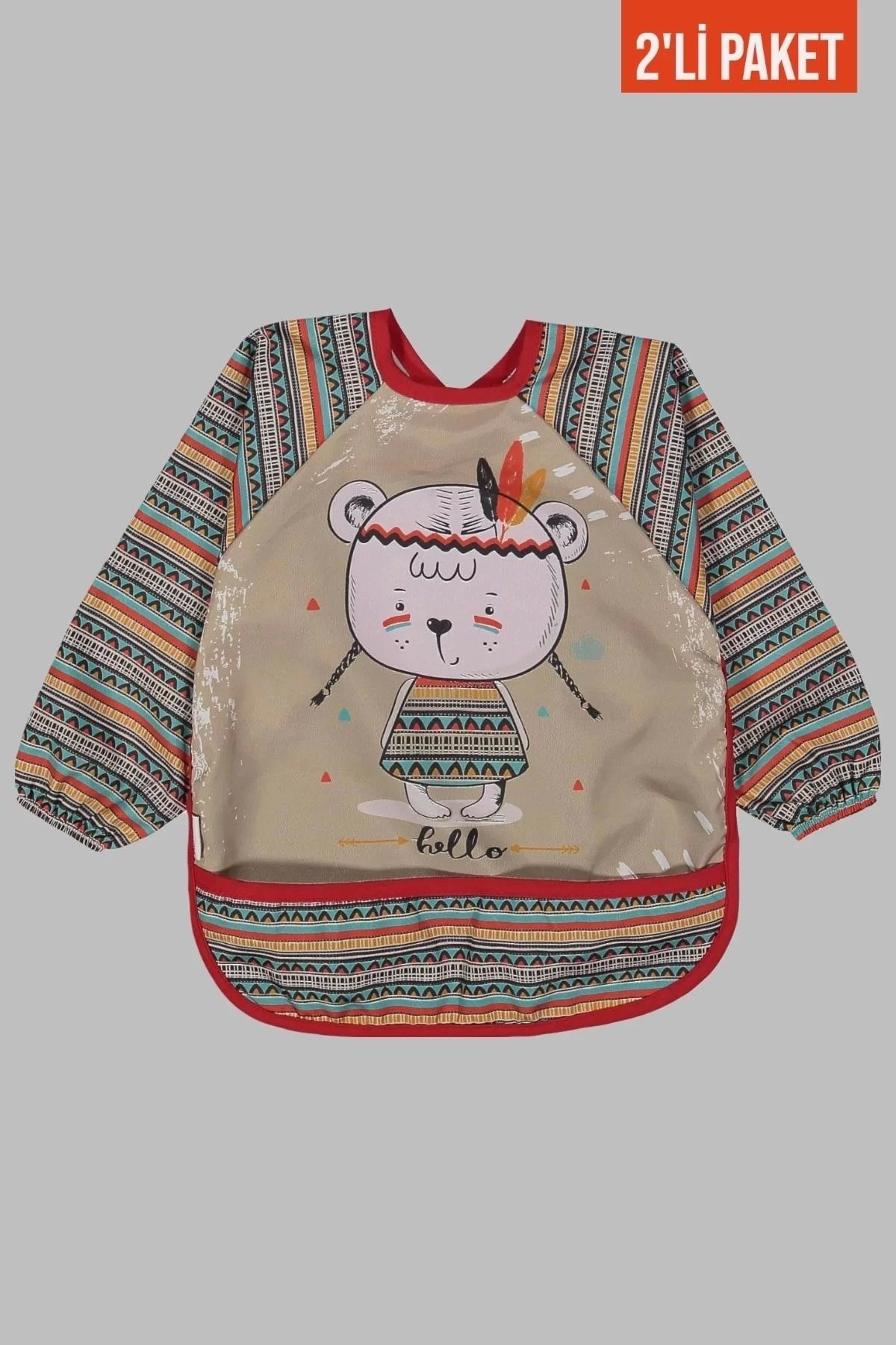 Babydonat Giyilebilir Kollu Mama Önlüğü 0-3 Yaş (GEYİK-APAÇİ) fotoğrafı 3 (önizleme)