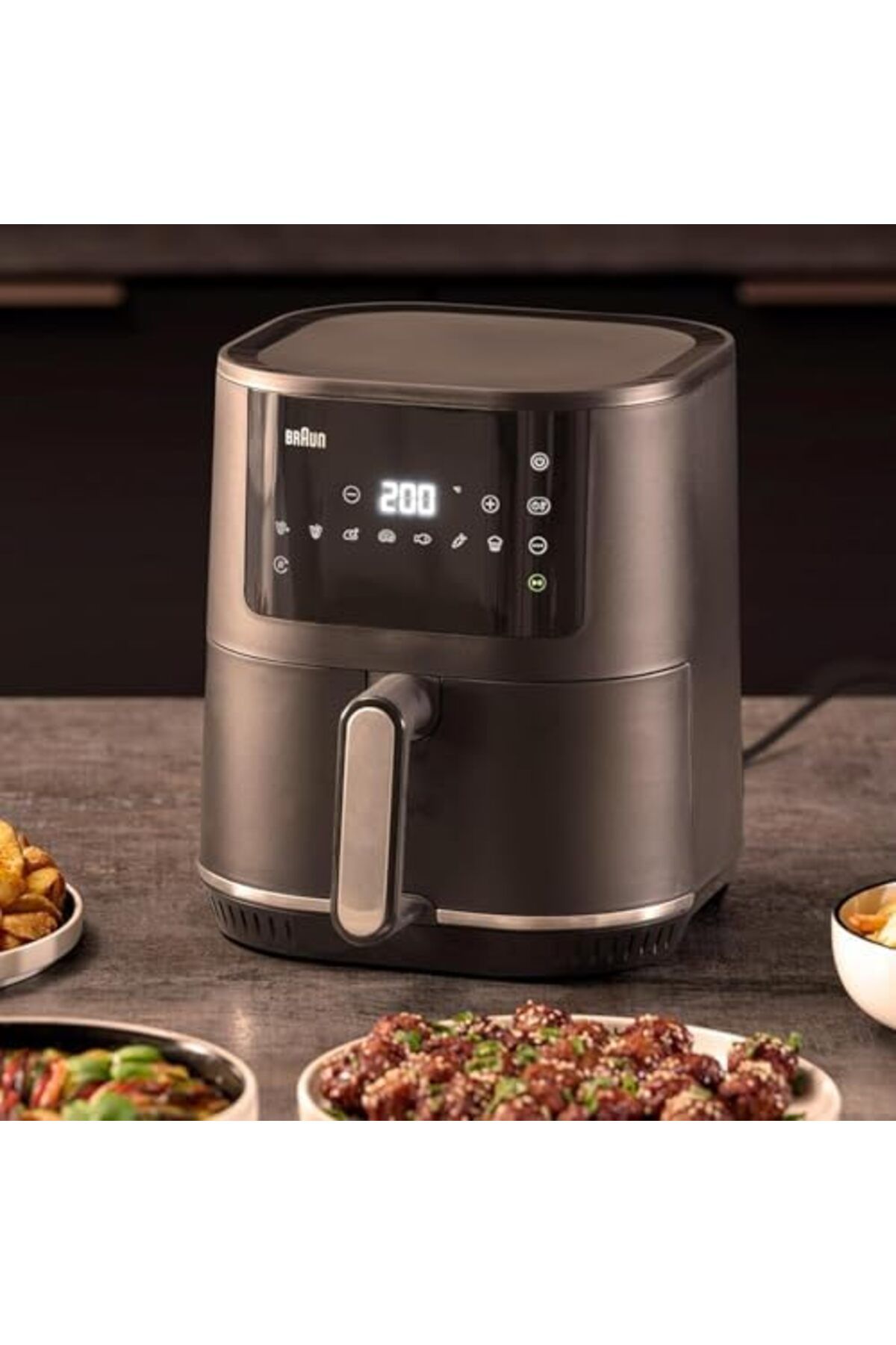 Braun-Braun MultiFry 3 Hot AirFryer, Digital Touch Screen, 8 Automatic Programs, 4.3 Litre Capacity, 1500 4