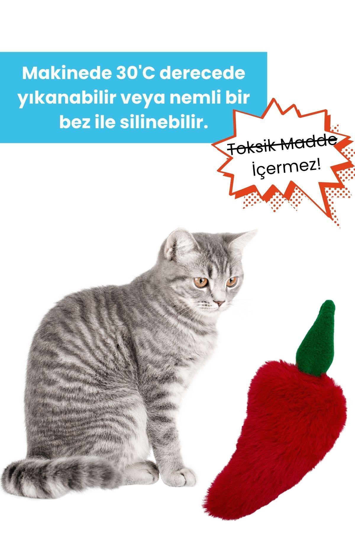 Miyav-Plush Pepper Cat Toy Catnip, Rustling Sound Cat Toy 5