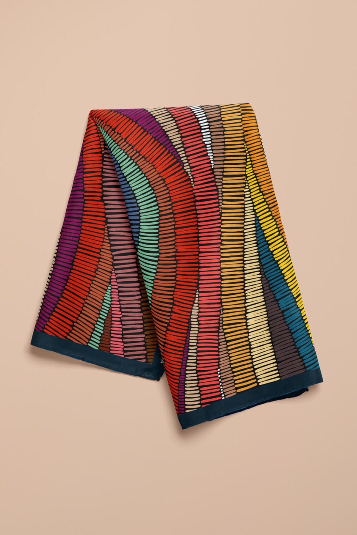 Modabutik-Bandana de dama cu model ondulat 50x50 roz albastru Dg0413-22 5