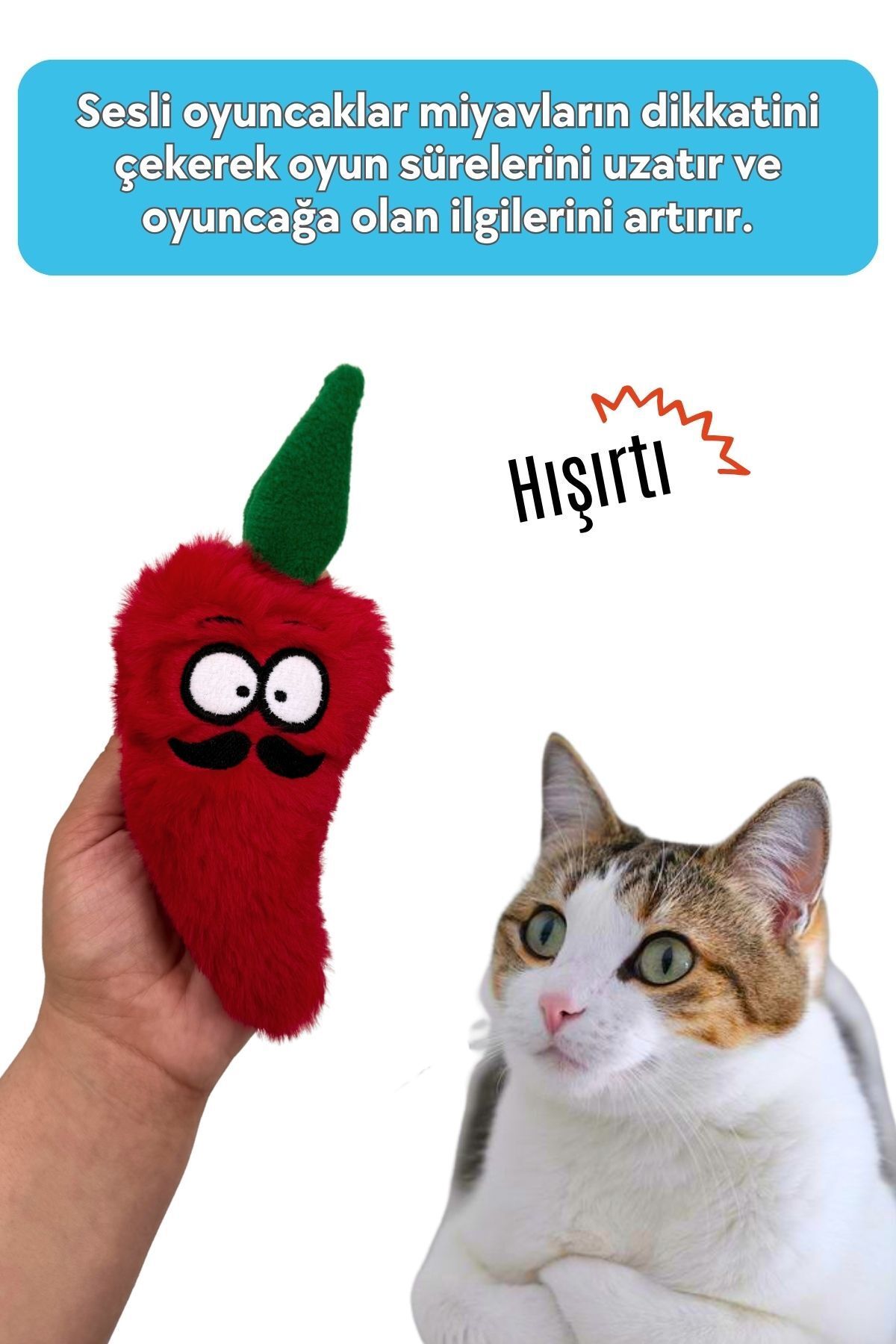 Miyav-Plush Pepper Cat Toy Catnip, Rustling Sound Cat Toy 3