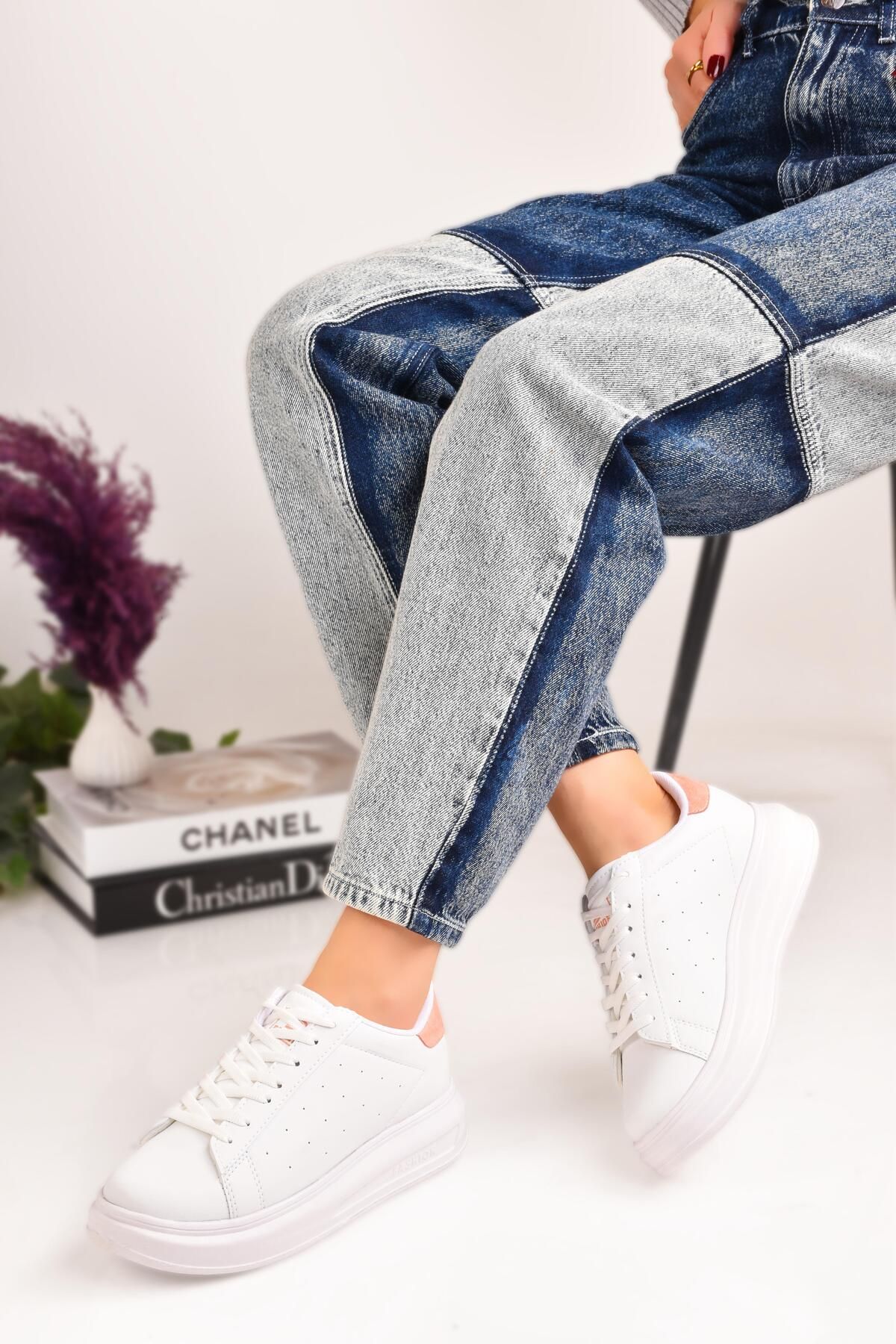 Peta Siyah Kadın Spor Sneaker Casuel Günlük Ayakkabı