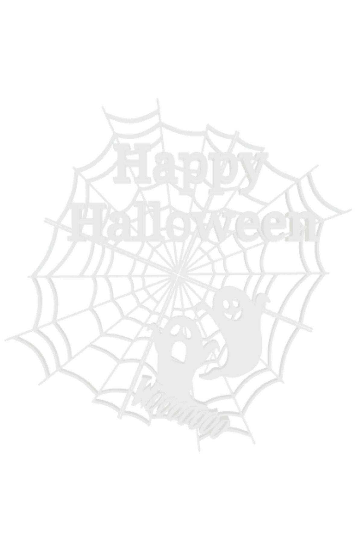 OEM Decoratiune "happy Haloween" Spiderweb And Ghost, Farmecul Serii 18 X 17 Cm Alb Ivory - All Ages