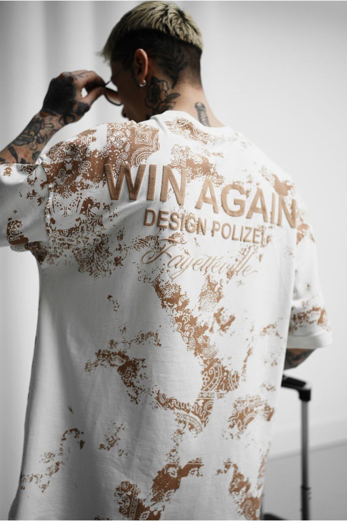 Nyctophilia Wear WIN AGAIN Özel Kabartma Baskılı Oversize T-Shirt