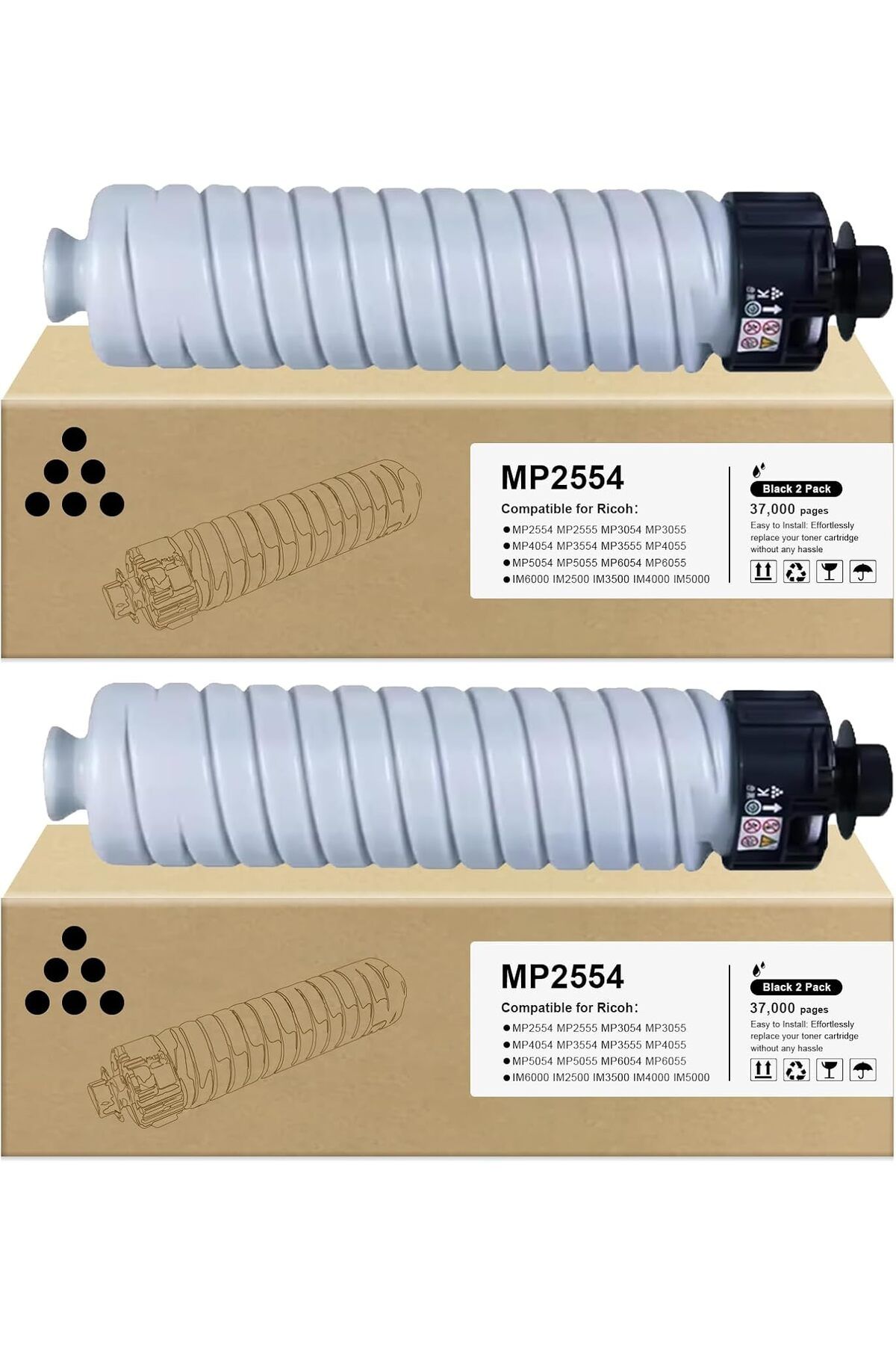 Ricoh BEYAZ KUTU RICOH/LANIER MP2554/3554 MP-2555/3054/3055/3555 (24K) MONO TONER 2 ADET