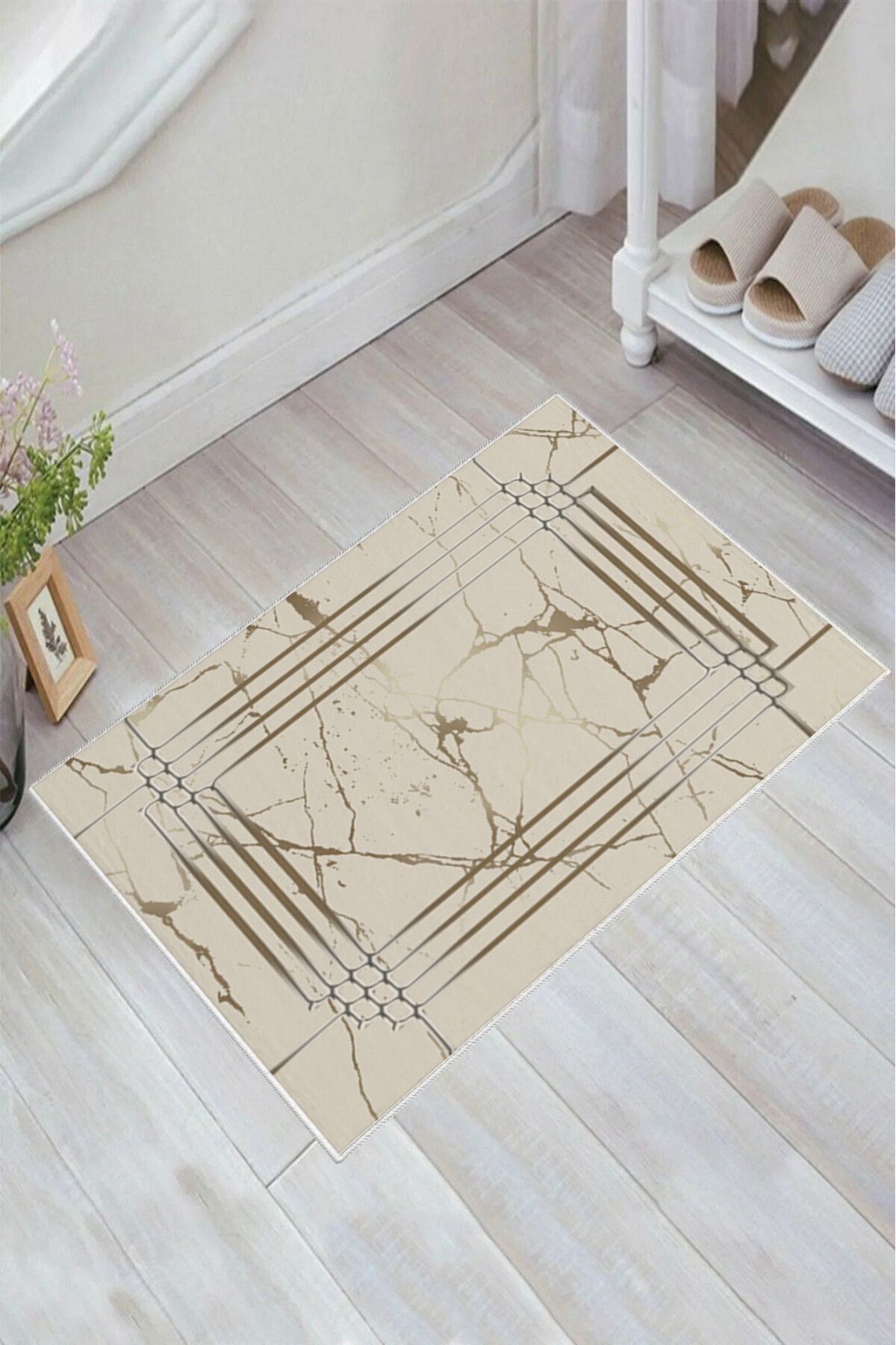 nova century Kaymaz Taban Yıkanabilir Banyo Paspası - Nova Bath Desenli 50*80 Cm