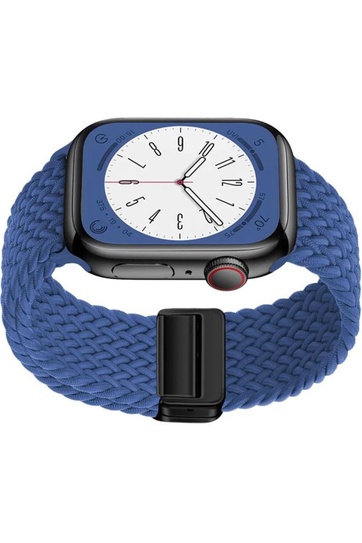 REDz Accessories-Curea Solo Loop, închidere magnetică, compatibilă cu Apple Watch, reglabilă, albastră - 44/45/46/49 mm 3