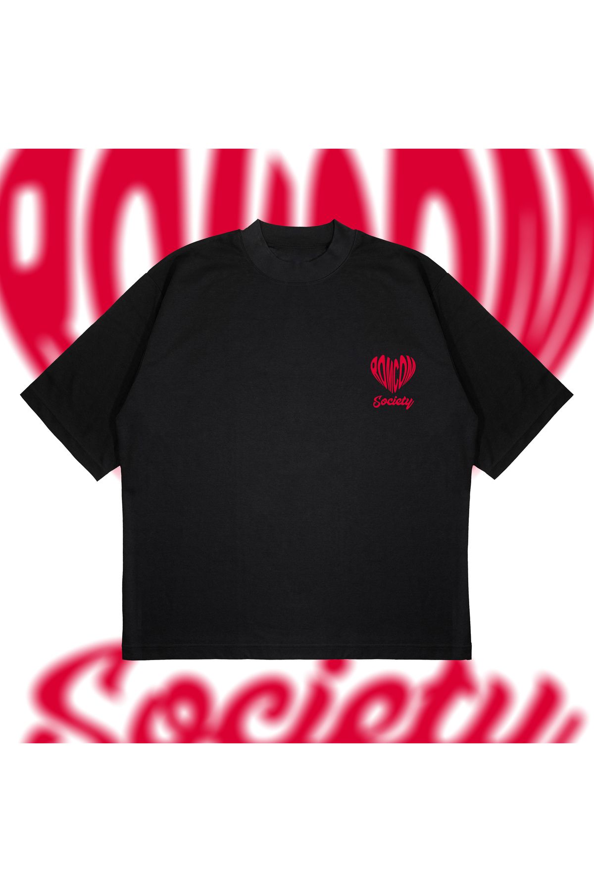 Tarzsokak Romcom Society Baskılı Oversize Unisex Pamuklu Nefes Alan Kalın Kumaşlı