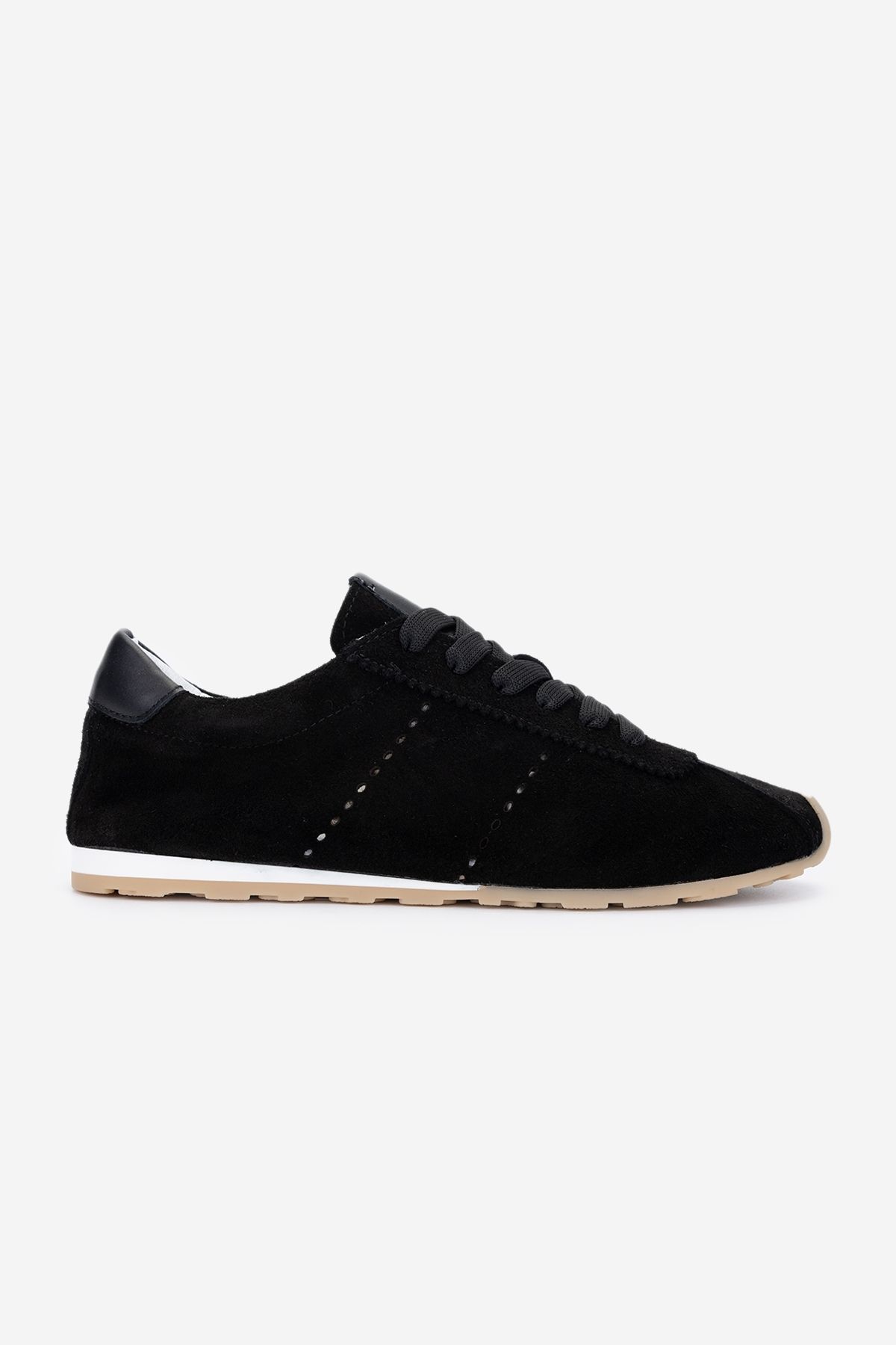 Valmenti Kadın Hakiki Deri Siyah Süet Sneakers & Spor Ayakkabı
