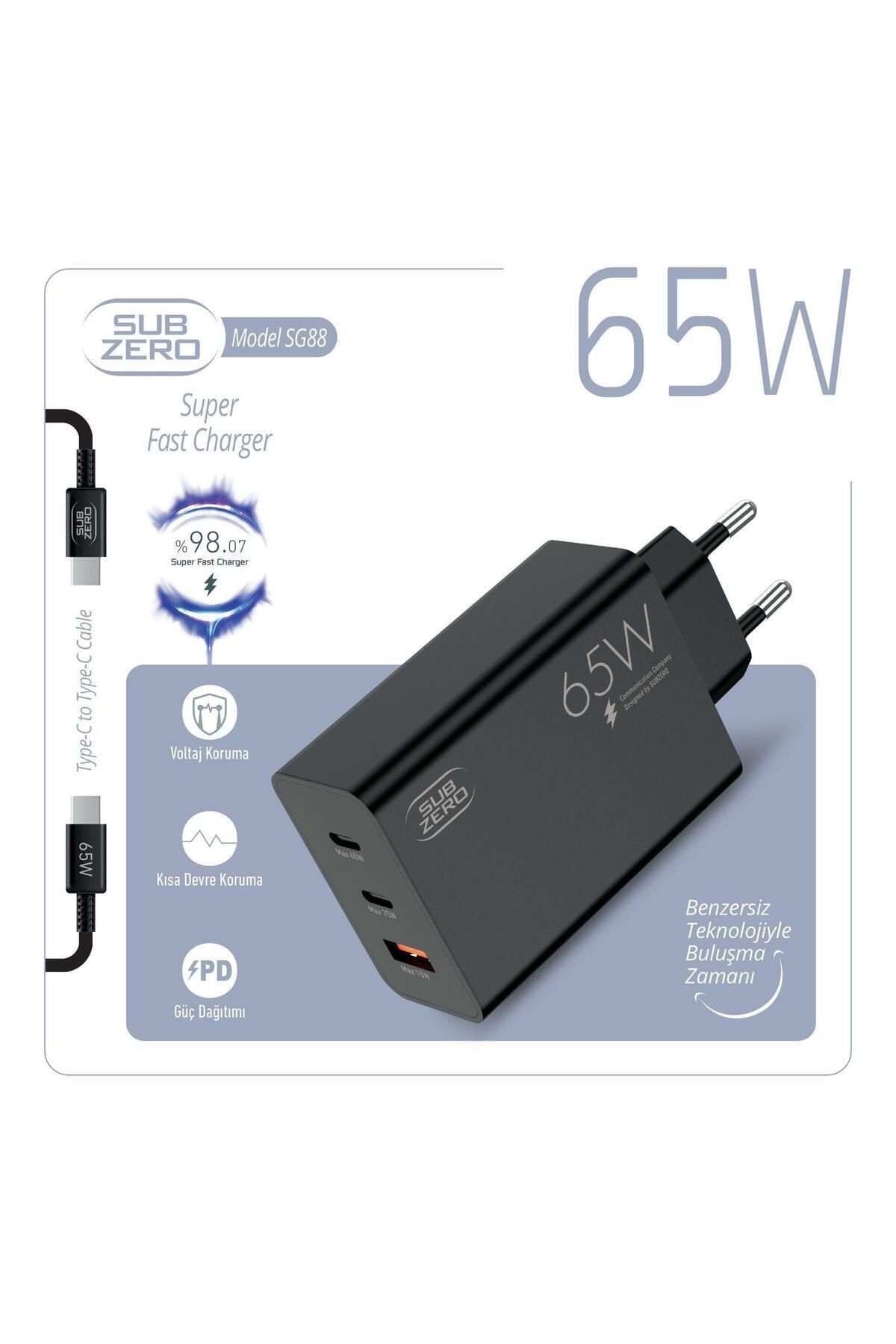 hope try SG88 65W Usb+PD+PD Girişli Süper Fast Type-C Şarj Aleti