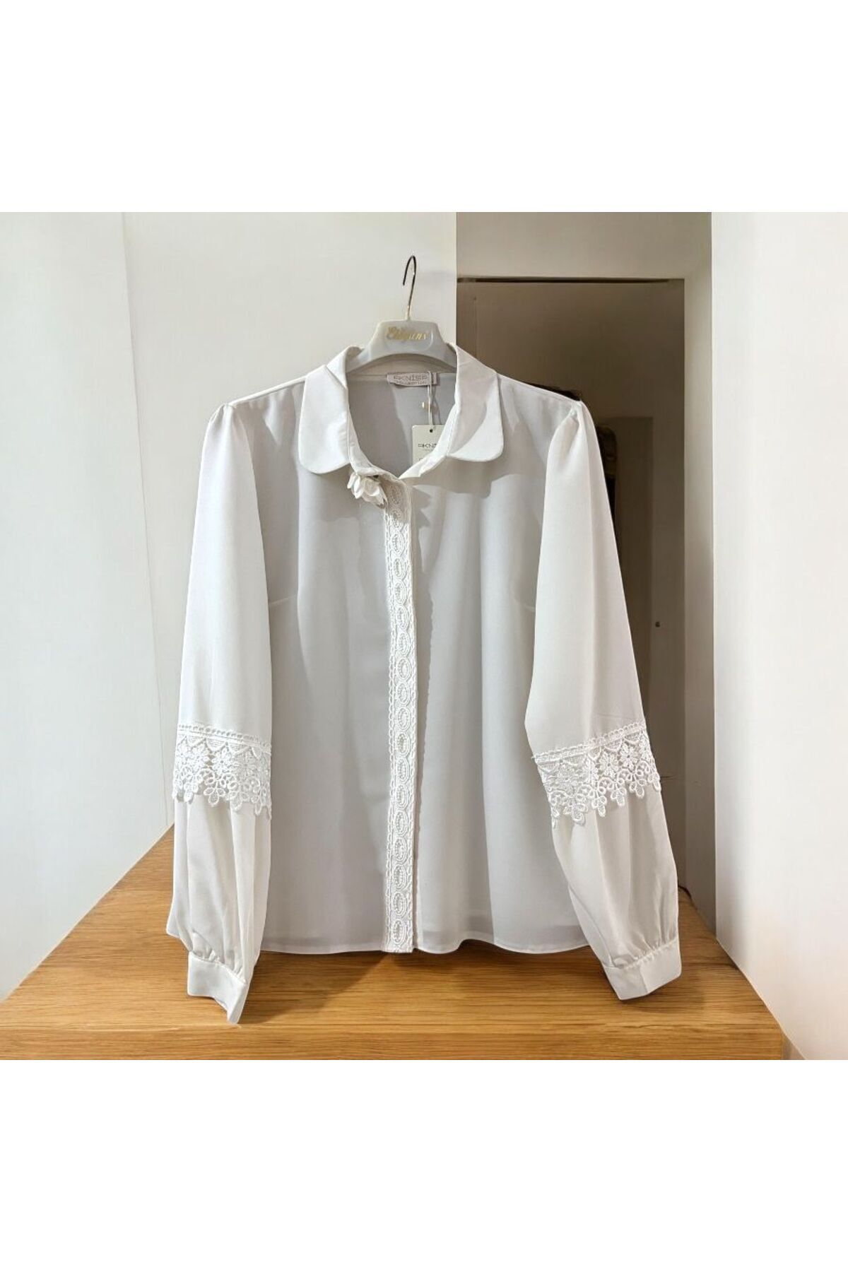 Butik Beyaz Tesettür Anne Gömlek Bayramlık Düğünlük Kınalık