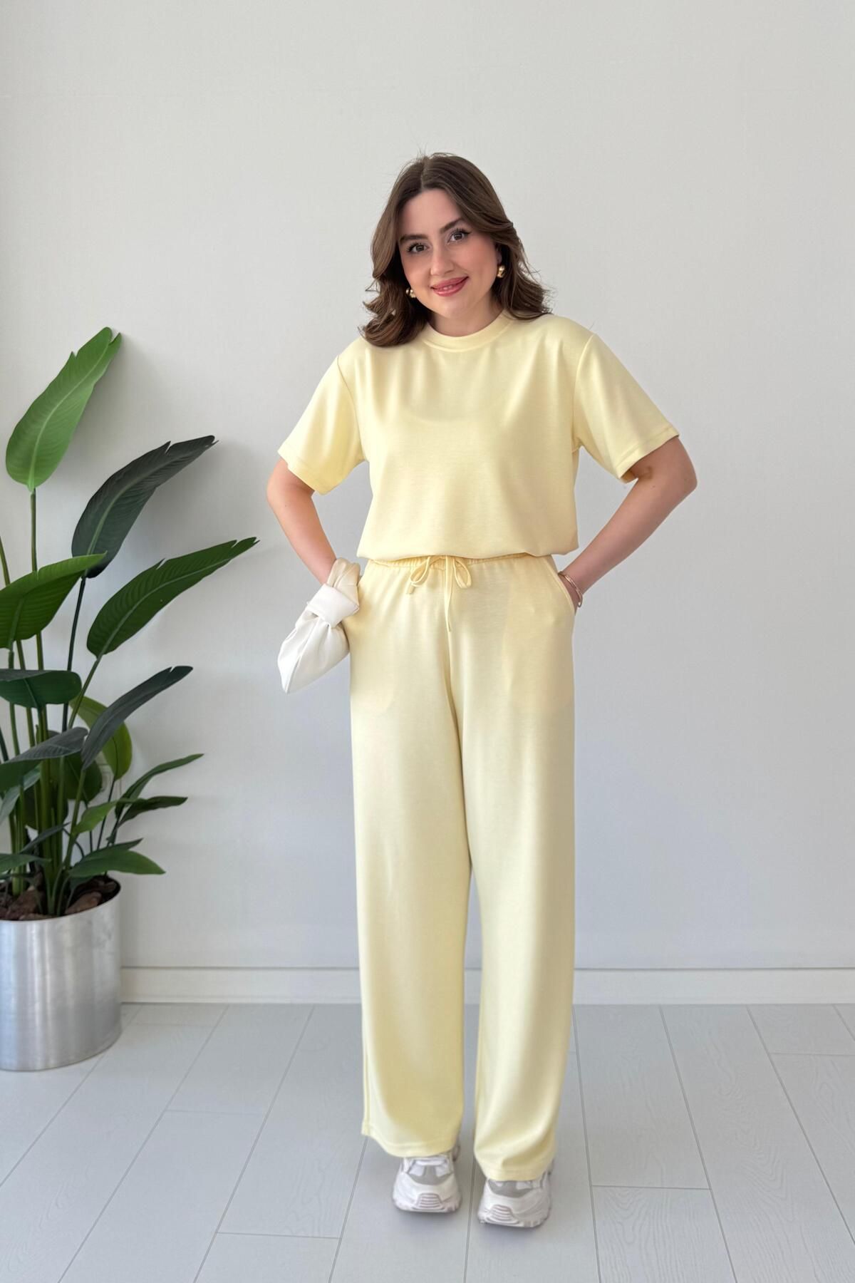 MaziButik Kısa Kol Basic Takım Sarı