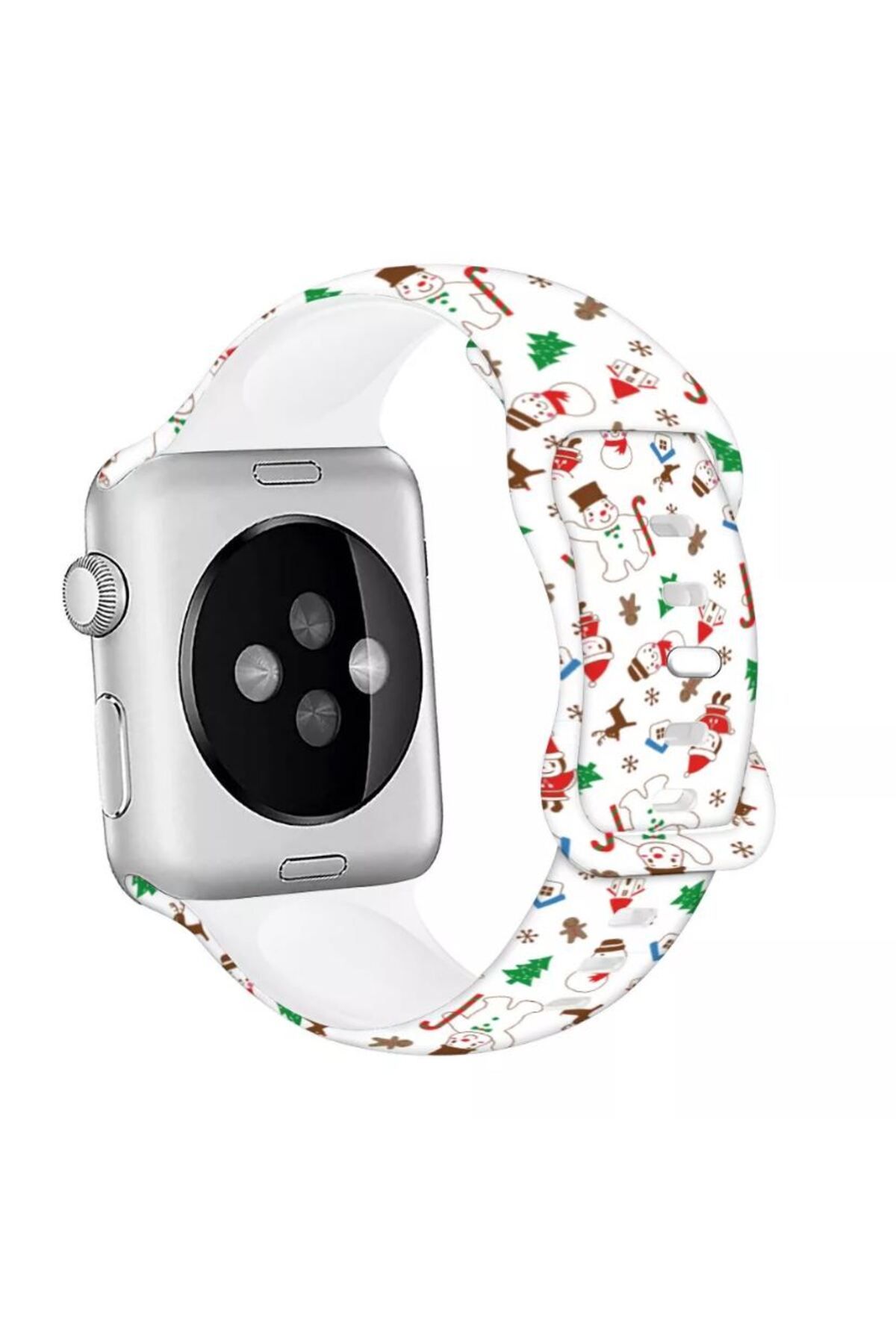 REDz Accessories-Curea de zăpadă, Sport, pentru Apple Watch, Colecția de Crăciun, silicon, albă - 44/45/46/49 mm 1
