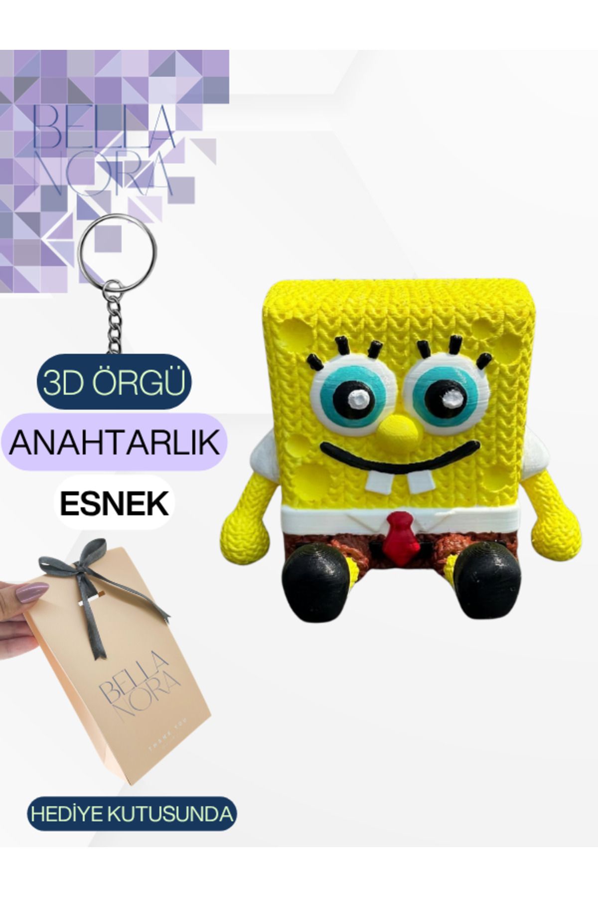 Bellanora Örgü Anahtarlık Sevilen Animasyon Çizgi Film Karakterli Amigurumi Çanta Süsü Özel Hediye Kutusunda