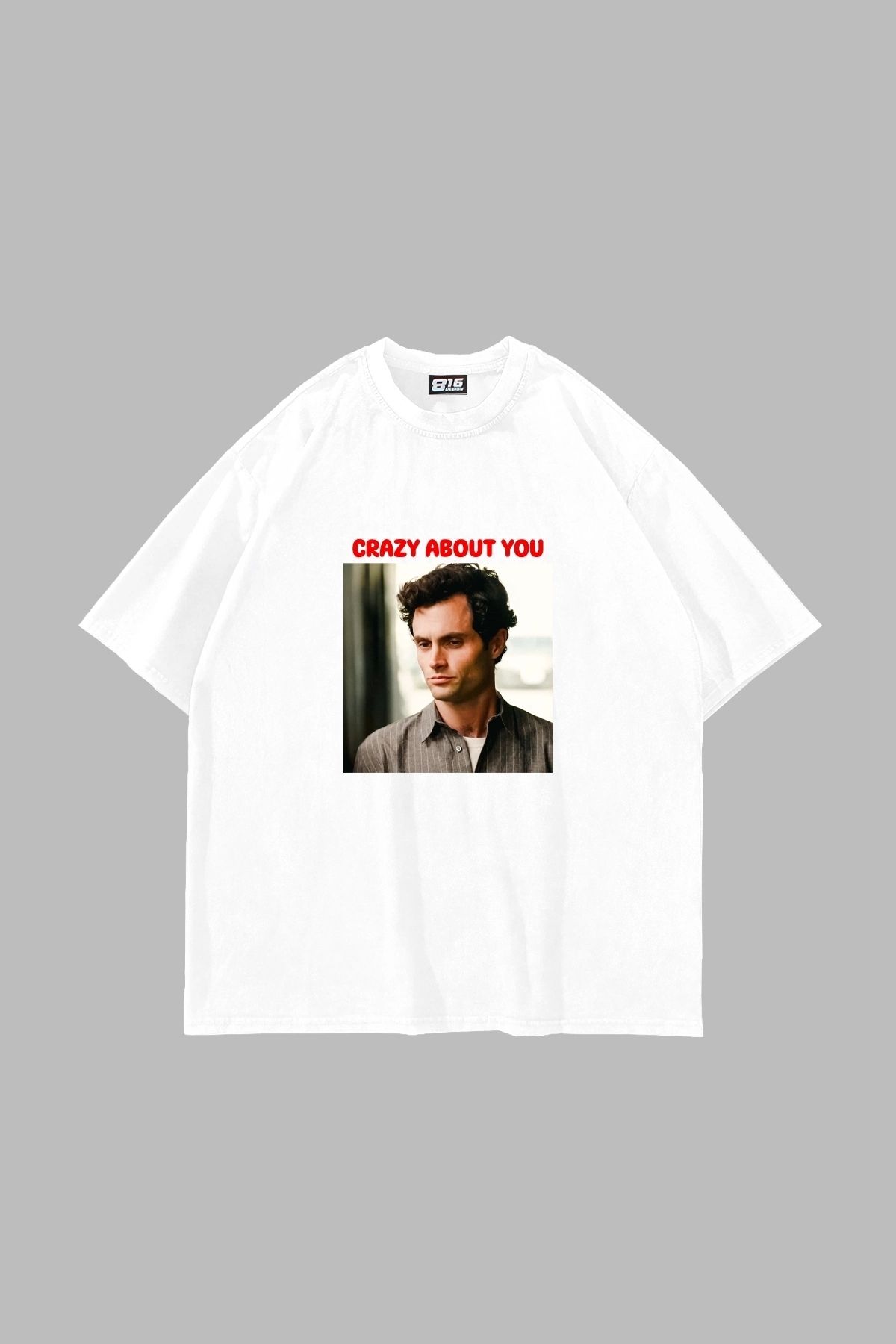 Tarzsokak Crazy About You Joe Baskılı Oversize Unisex Beyaz