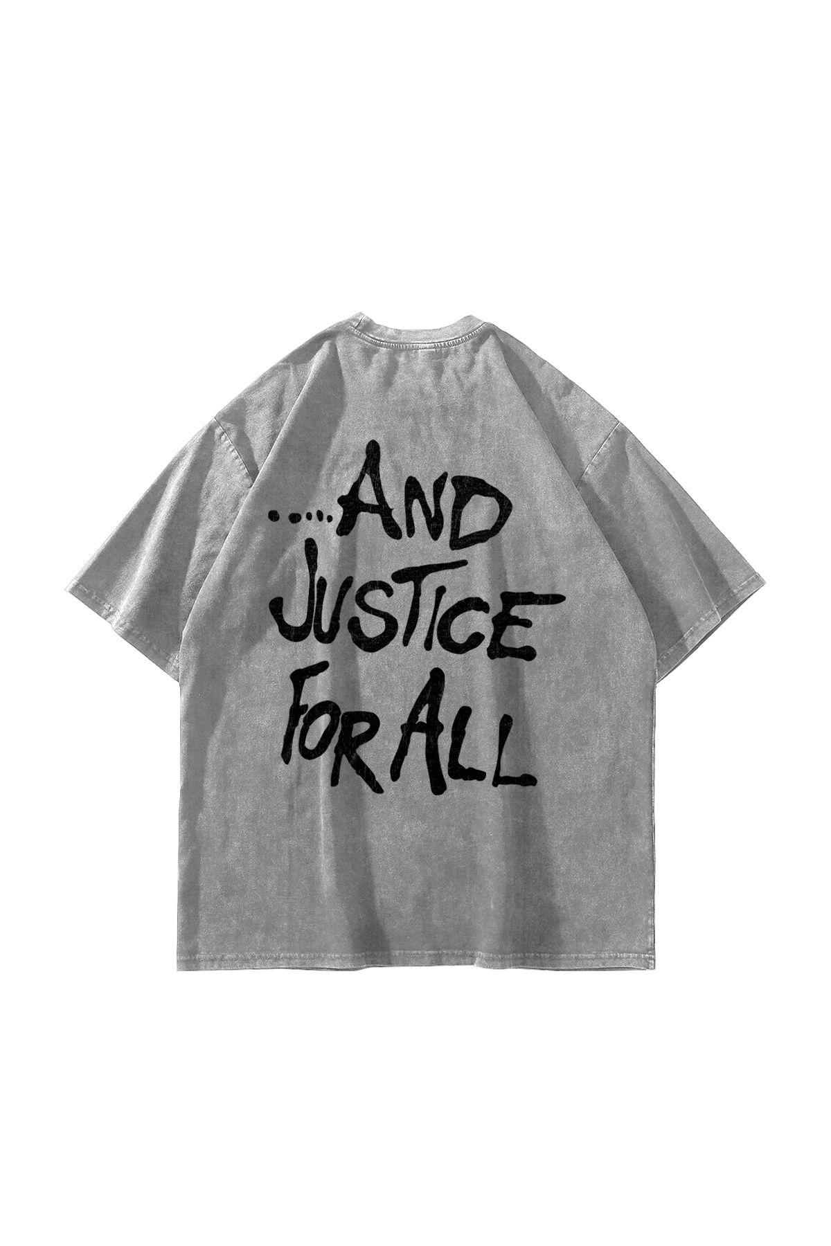 Tarzsokak Metallica And Justice For All Baskılı Oversize Unisex Yıkamalı Beyaz