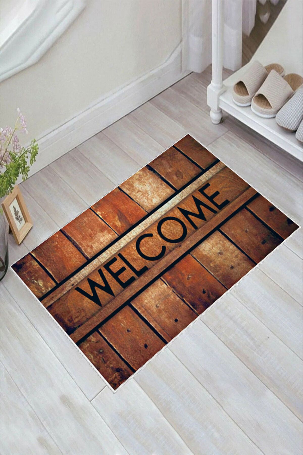 nova century Kaymaz Taban Yıkanabilir Banyo Paspası - Nova Bath Desenli 50*80 Cm