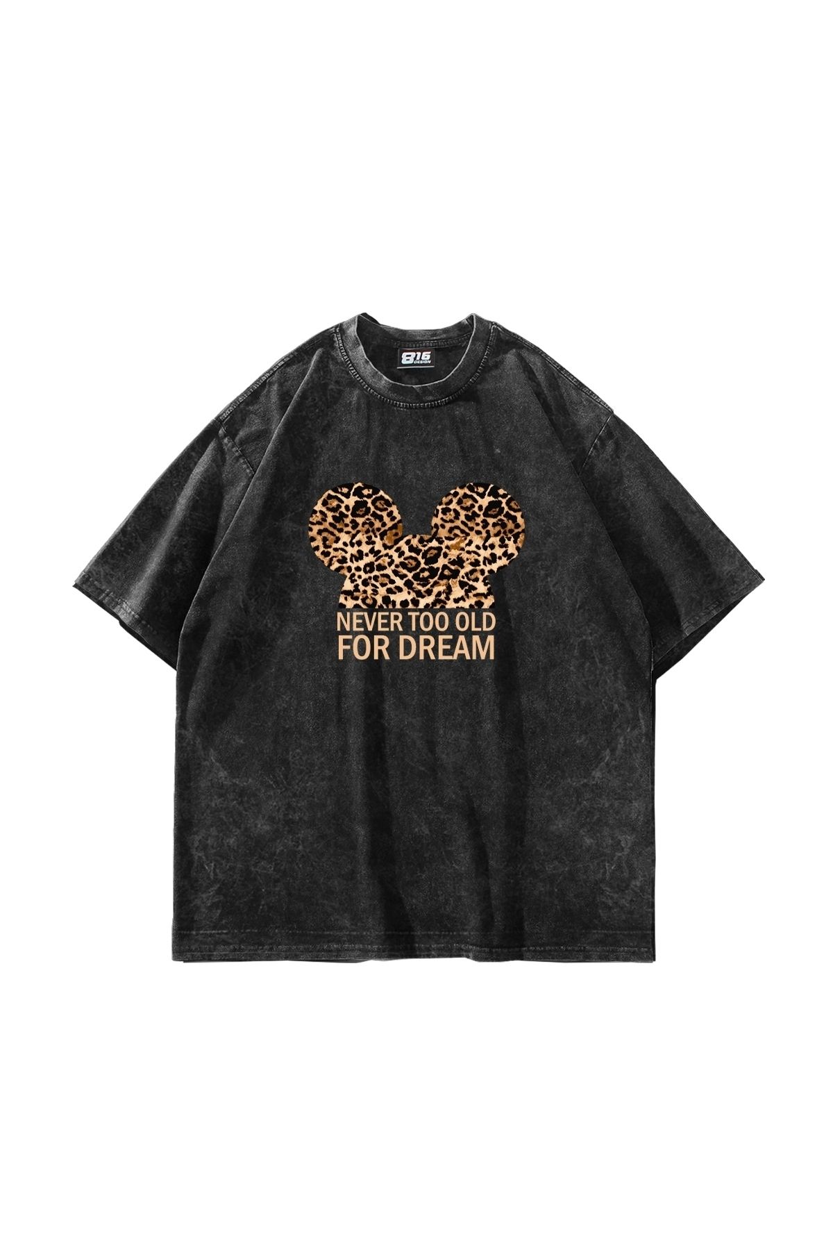 Tarzsokak Leopard For Dream Baskılı Oversize Unisex Yıkamalı Siyah