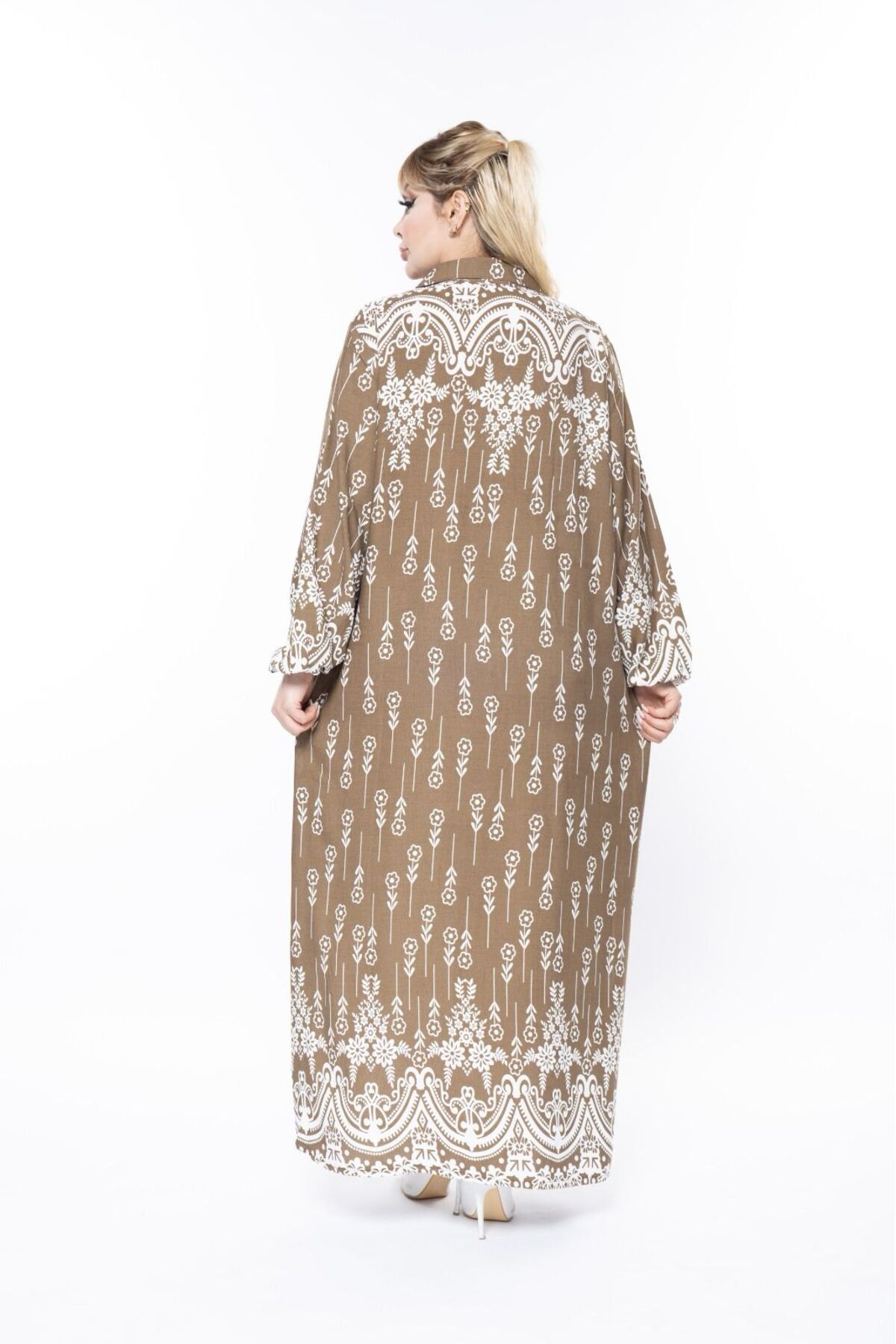 mervemoda-Women's Long Sleeve Summer Plus Size Dress 3