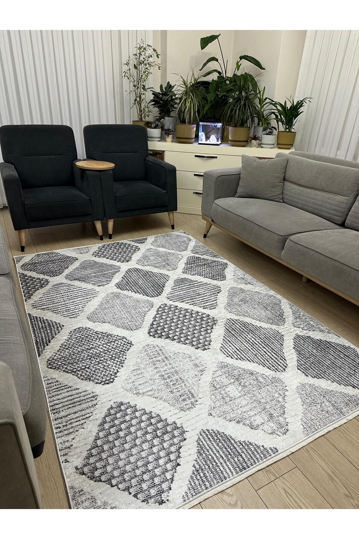ALLGELSİN Yeni Sezon Yıkanabilir Kaymaz Taban Salon ve Oturma odası Halısı Yazlık Halı İnce Halı