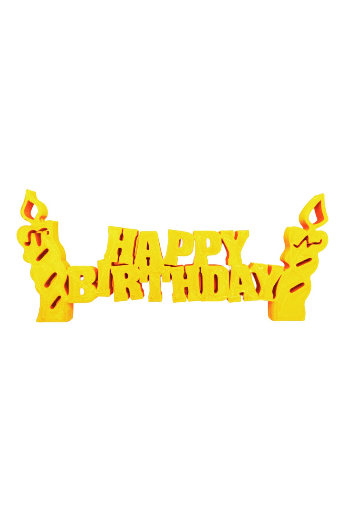 OEM Decoratiune Topper Tort "happy Birthday", Galben 15 X 6 Cm - All Ages