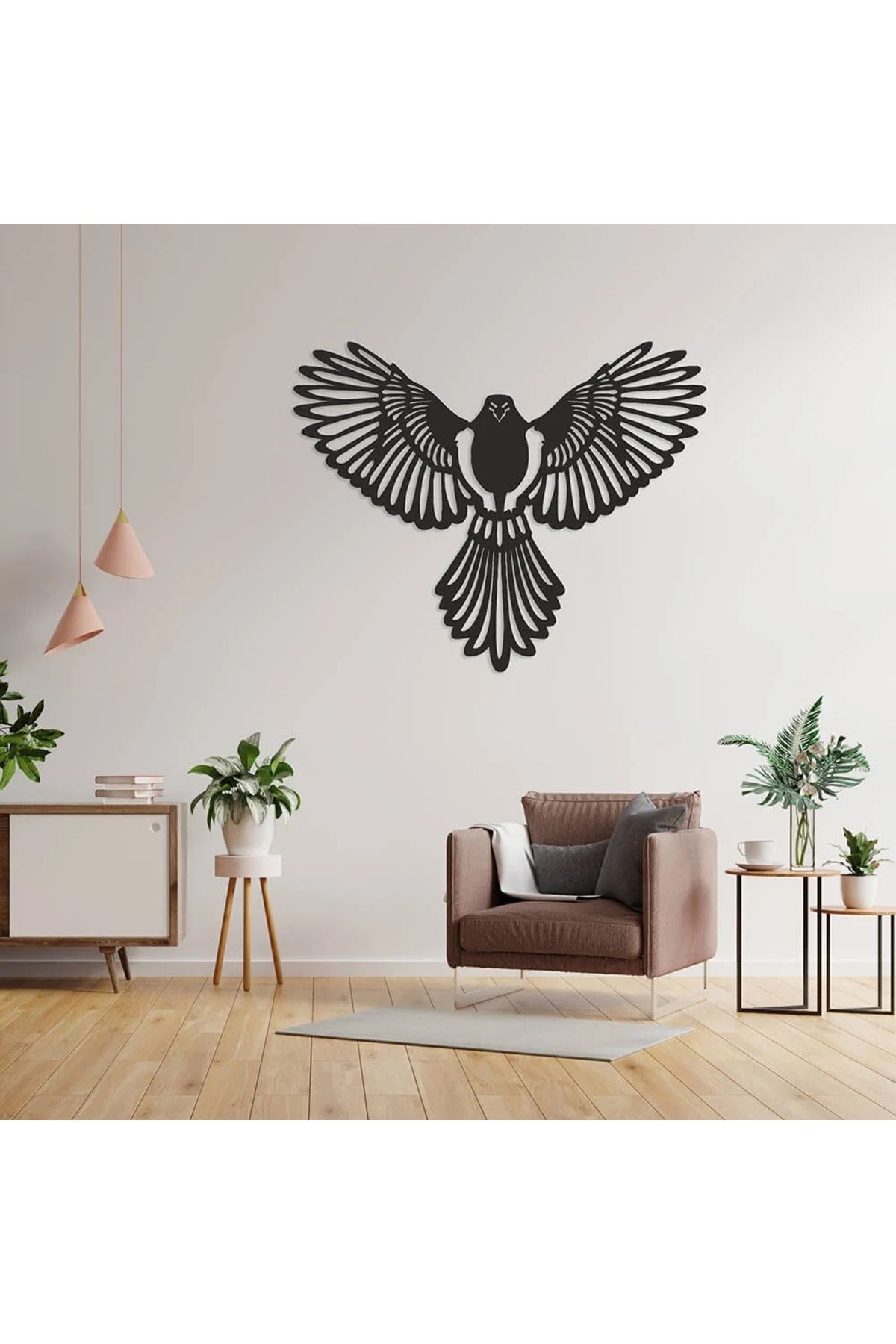 Lotuswoodart Dekoratif Duvar Süsü - Kartal Kanatları- Lazer Kesim Ahşap Tablo