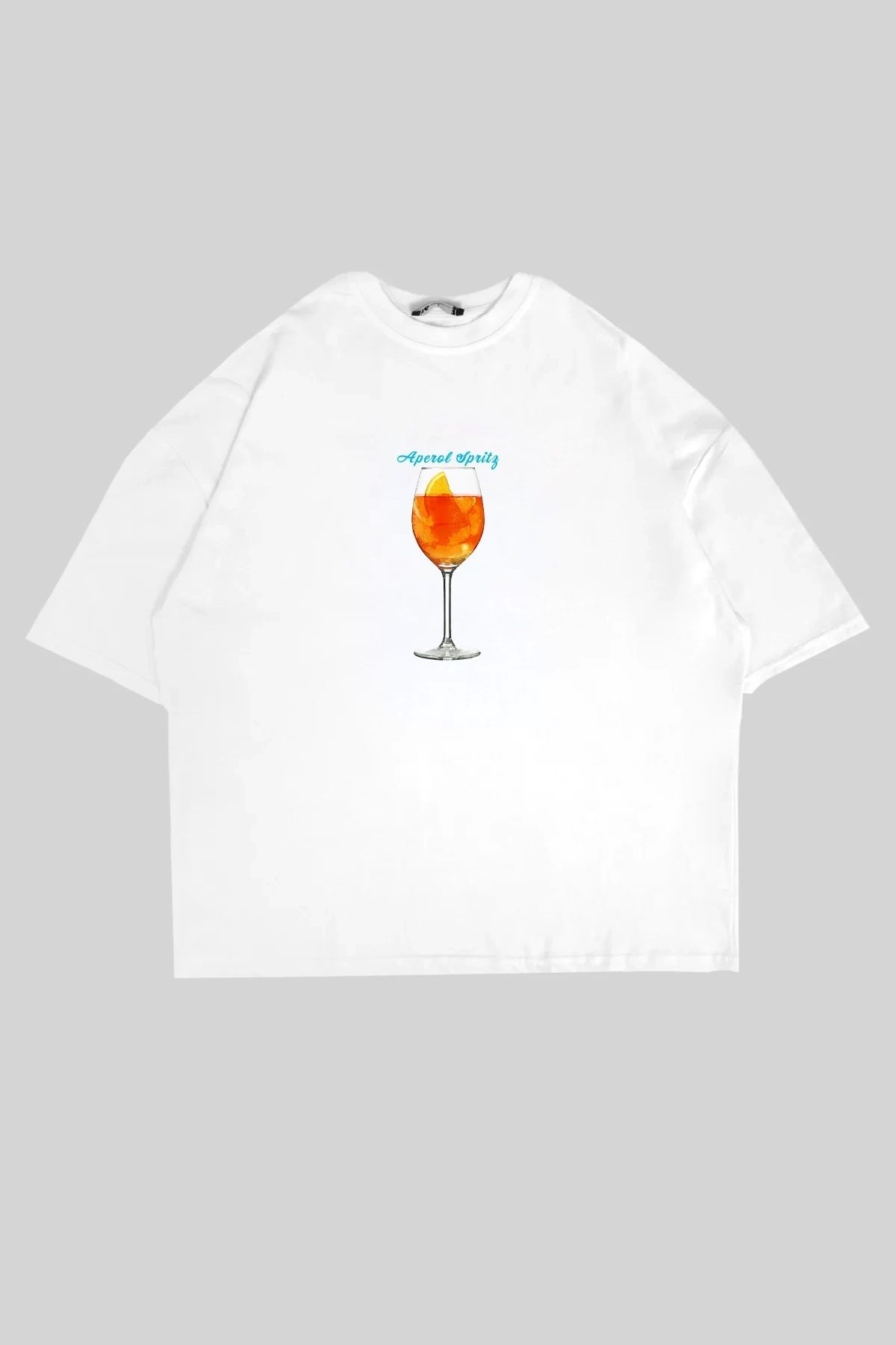 Tarzsokak Aperol Sptritz Baskılı Beyaz Oversize Unisex