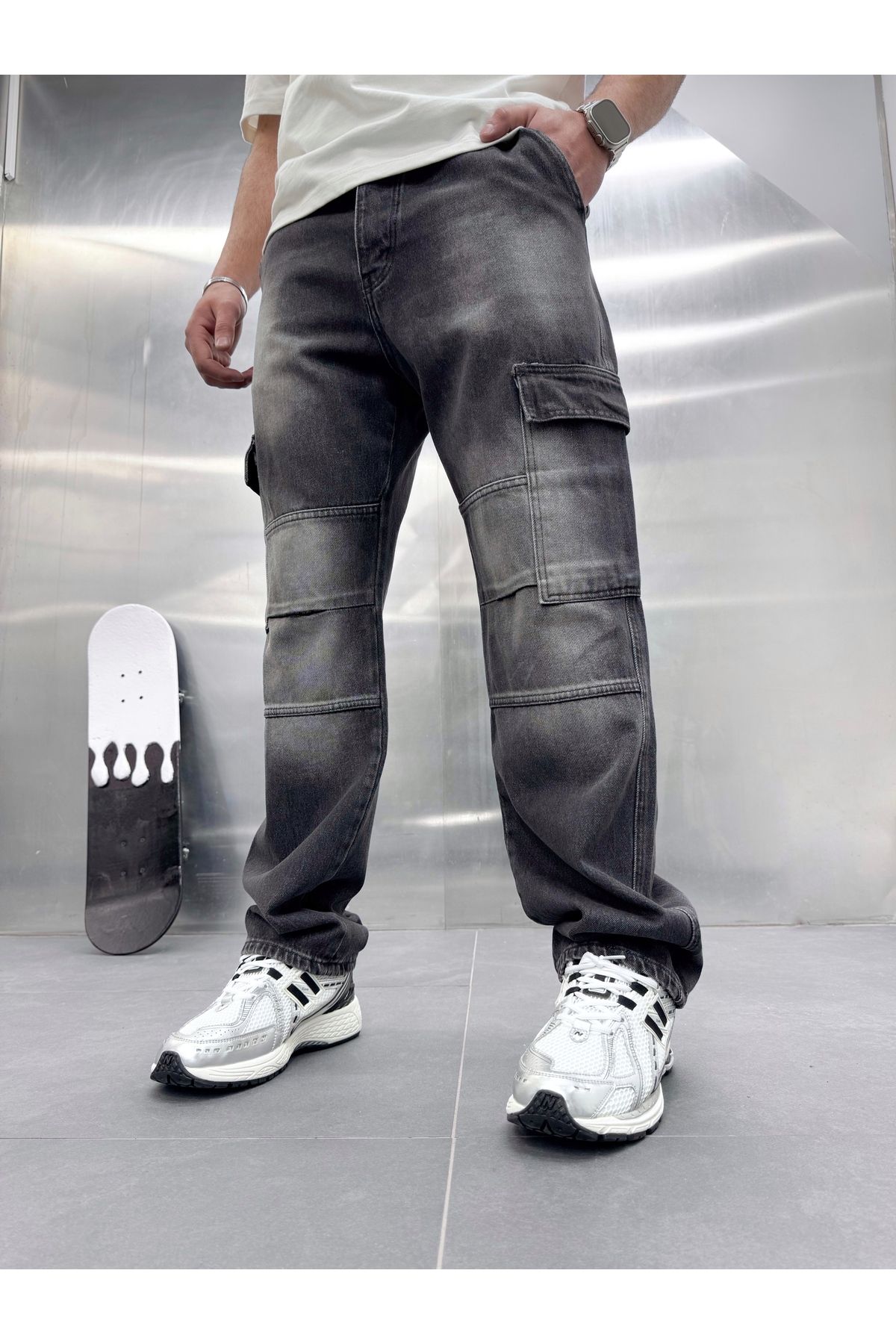 Deep Black Jeans YENİ SEZON ERKEK KARGO CEP BAGGY PANTOLON