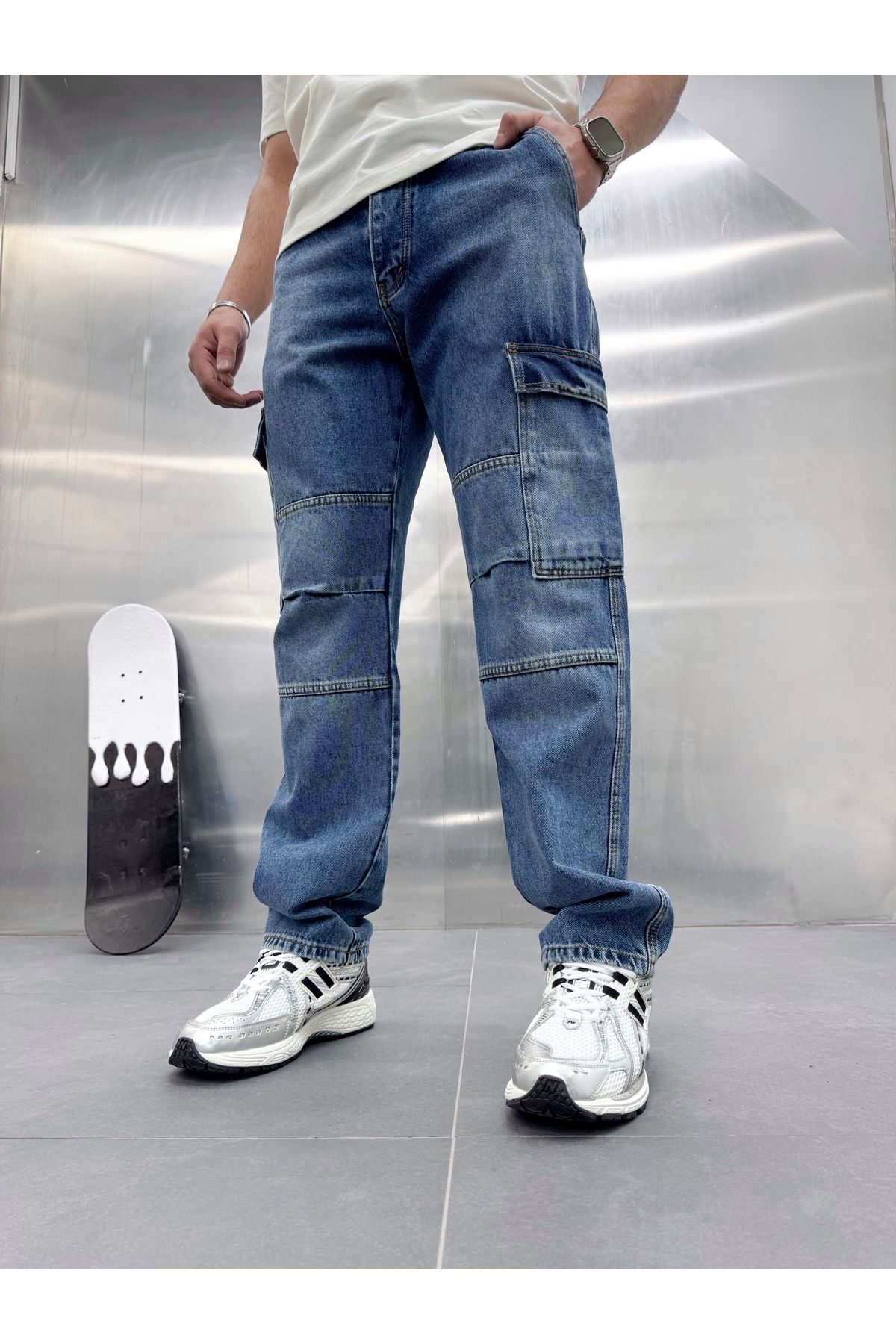 Deep Black Jeans YENİ SEZON ERKEK KARGO CEP BAGGY PANTOLON