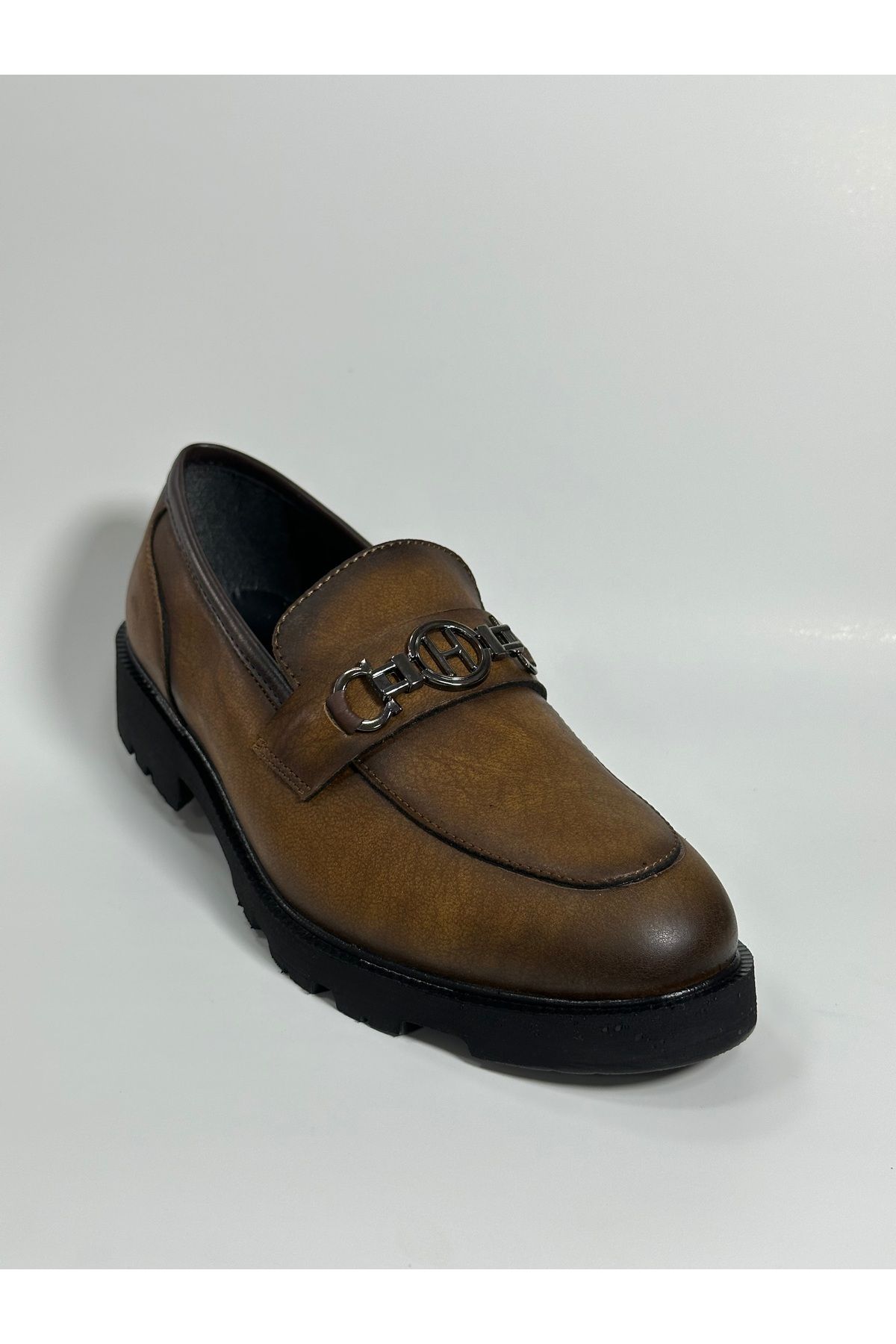 ZNG SHOES Erkek Deri Kalın Eva Taban Klasık Loafer Kahverengi Ayakkabı