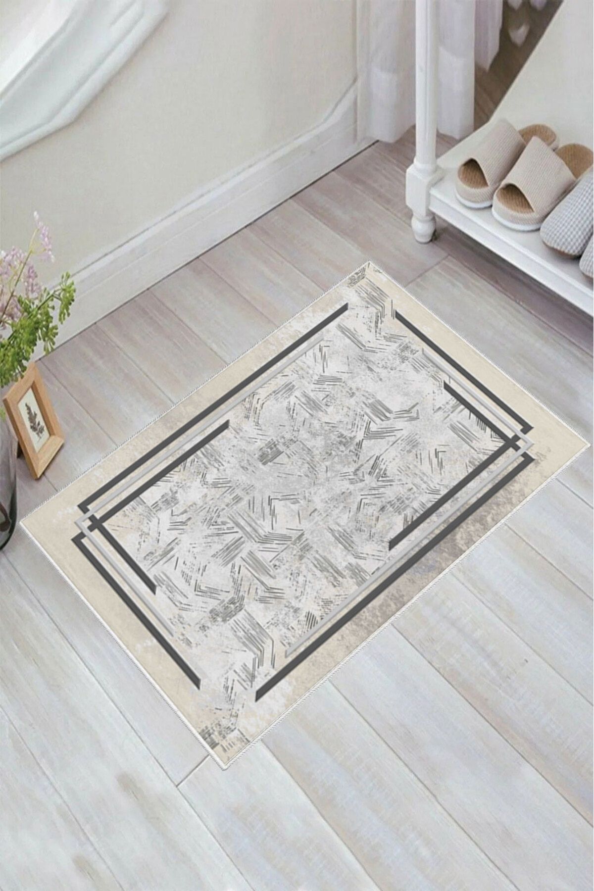 nova century Kaymaz Taban Yıkanabilir Banyo Paspası - Nova Bath Desenli 50*80 Cm
