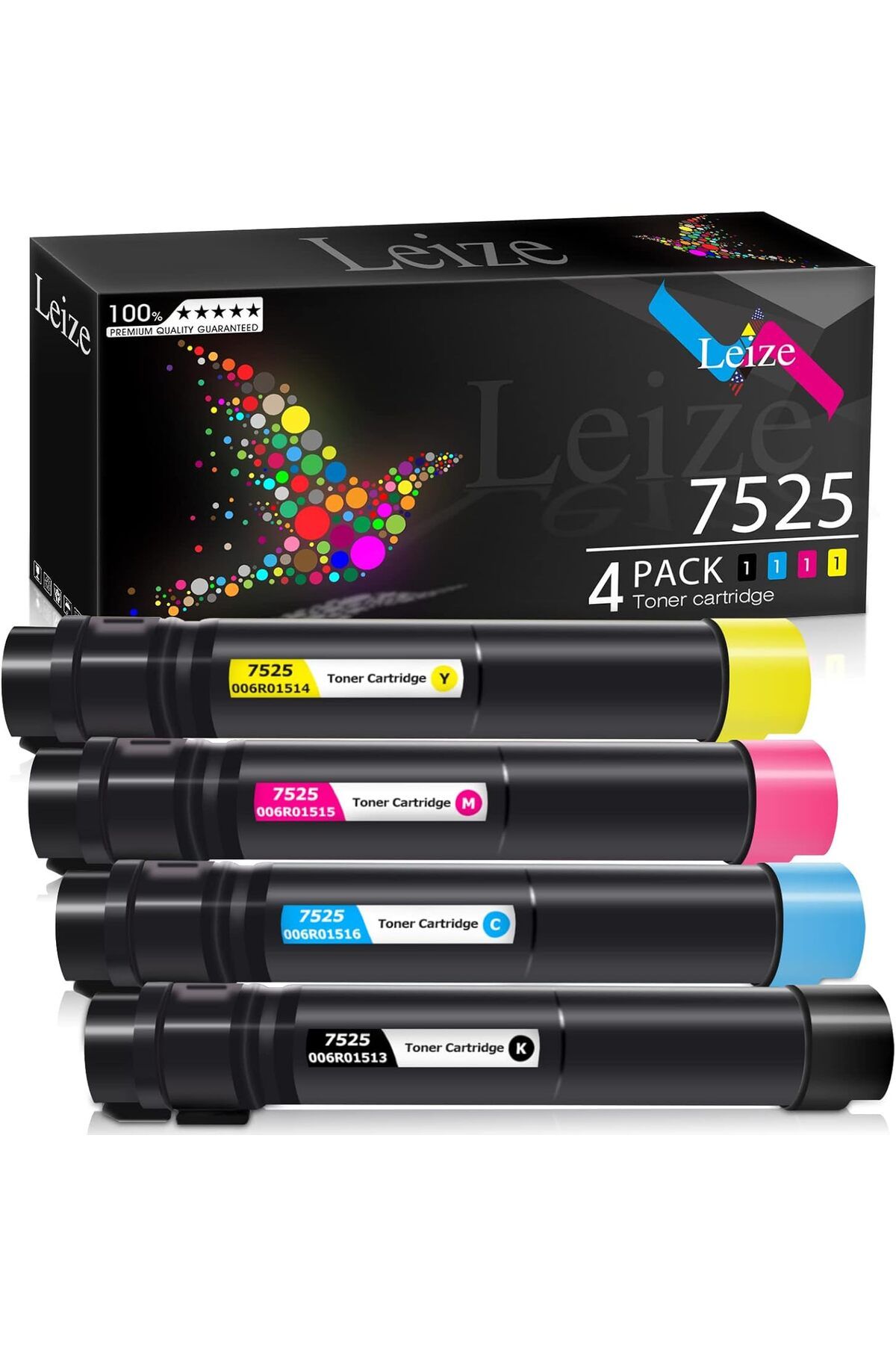 Xerox XeroxMUADİL WorkCentre 7525 7830 7835 7845 7855 7556 7530 7535 7545 Printer Toner (KCMY, 4-Pack)