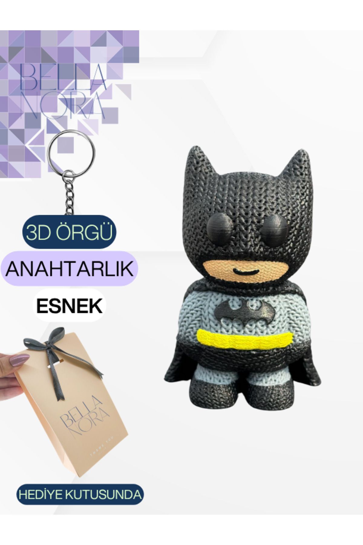 Bellanora Örgü Anahtarlık Sevilen Animasyon Çizgi Film Karakterli Amigurumi Çanta Süsü Özel Hediye Kutusunda