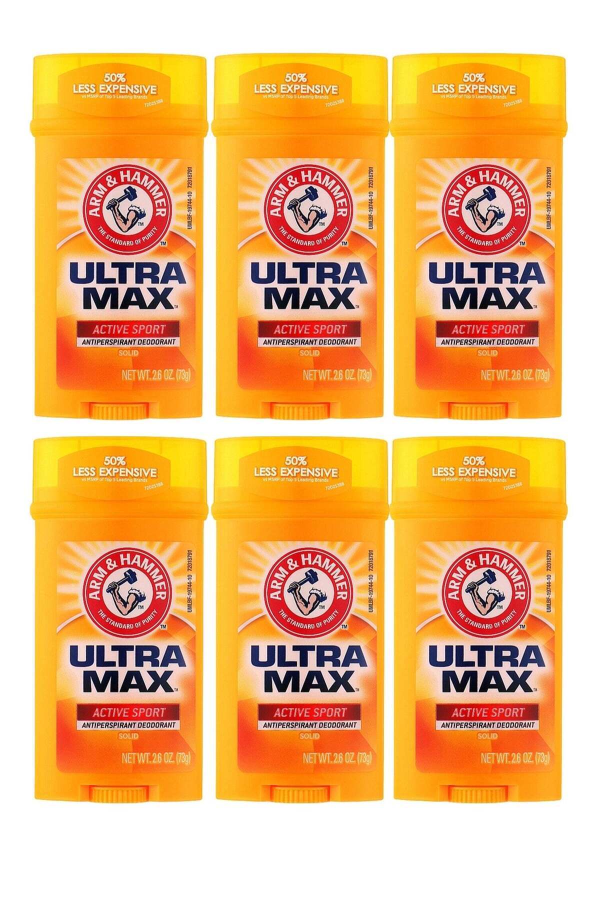 Arm&Hammer-مزيل عرق أرم آند هامر ألترا ماكس مضاد للتعرق، رياضي نشط، 73 جم، 6 قطع 1