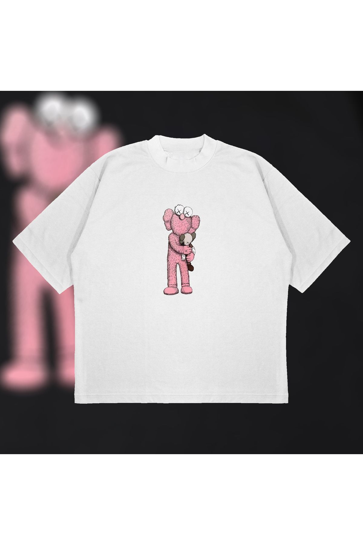 Tarzsokak Kaws Bff Pink Unisex Pamuklu Nefes Alan Kalın Kumaşlı