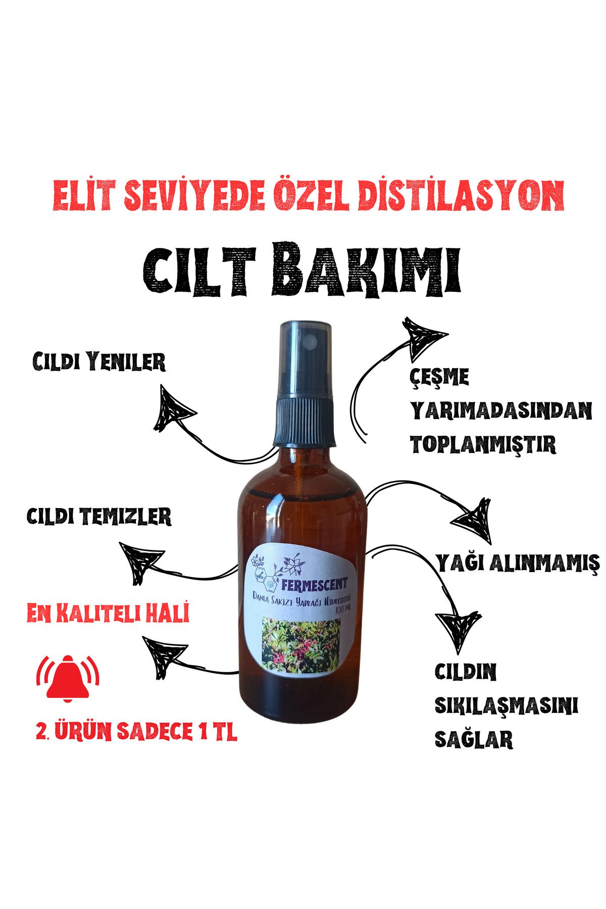 Damla Sakızı Yaprağı Suyu - Hidrosolü - Canlandırıcı - Tanıtım Amaçlı Fiyat 100 ml