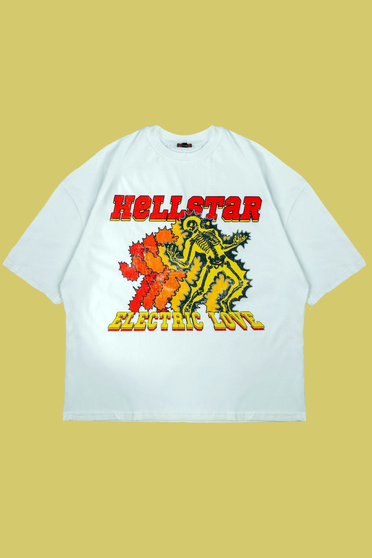 Tarzsokak Hellstar Baskılı Beyaz Oversize Unisex