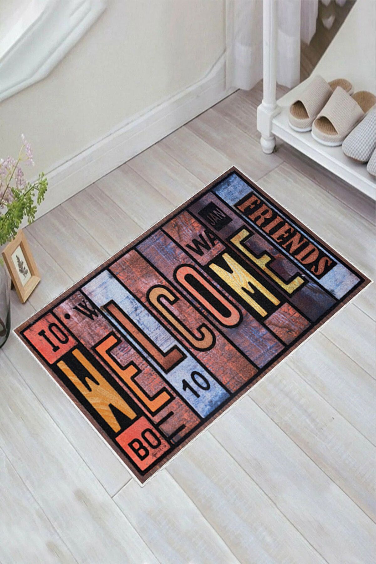 nova century Kaymaz Taban Yıkanabilir Banyo Paspası - Nova Bath Desenli 50*80 Cm