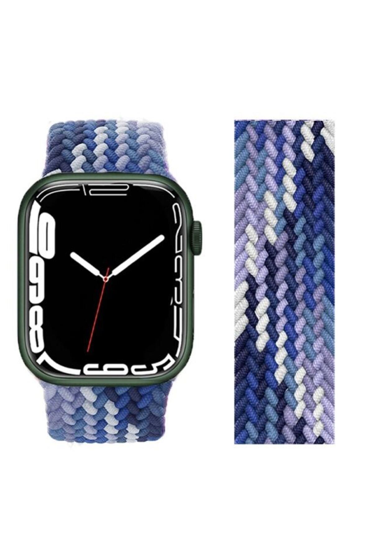 REDz Accessories-Curea Solo Loop, compatibilă cu Apple Watch, elastică, albastră/violet - 44/45/46/49 mm, mare 4