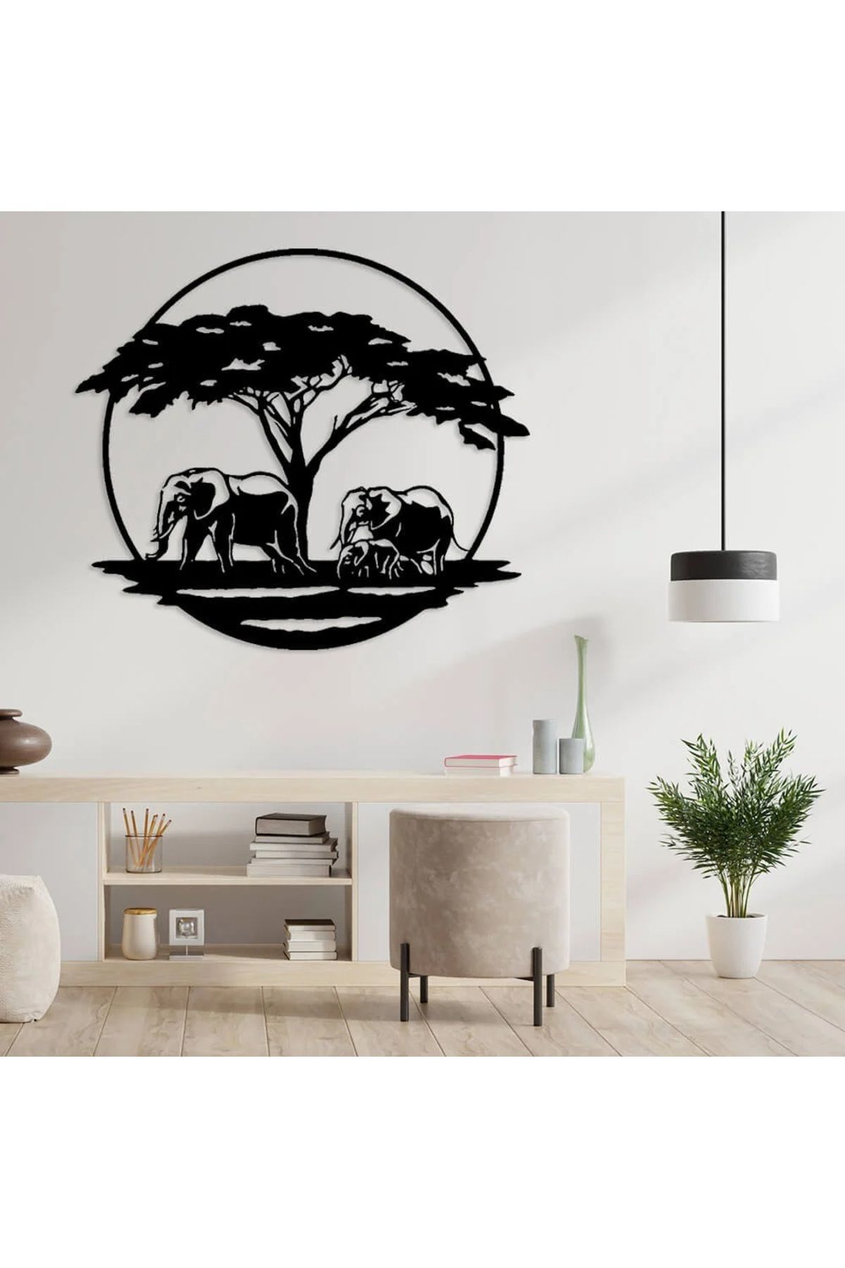 Lotuswoodart Dekoratif Duvar Süsü - Fil Temalı - Lazer Kesim Ahşap Tablo