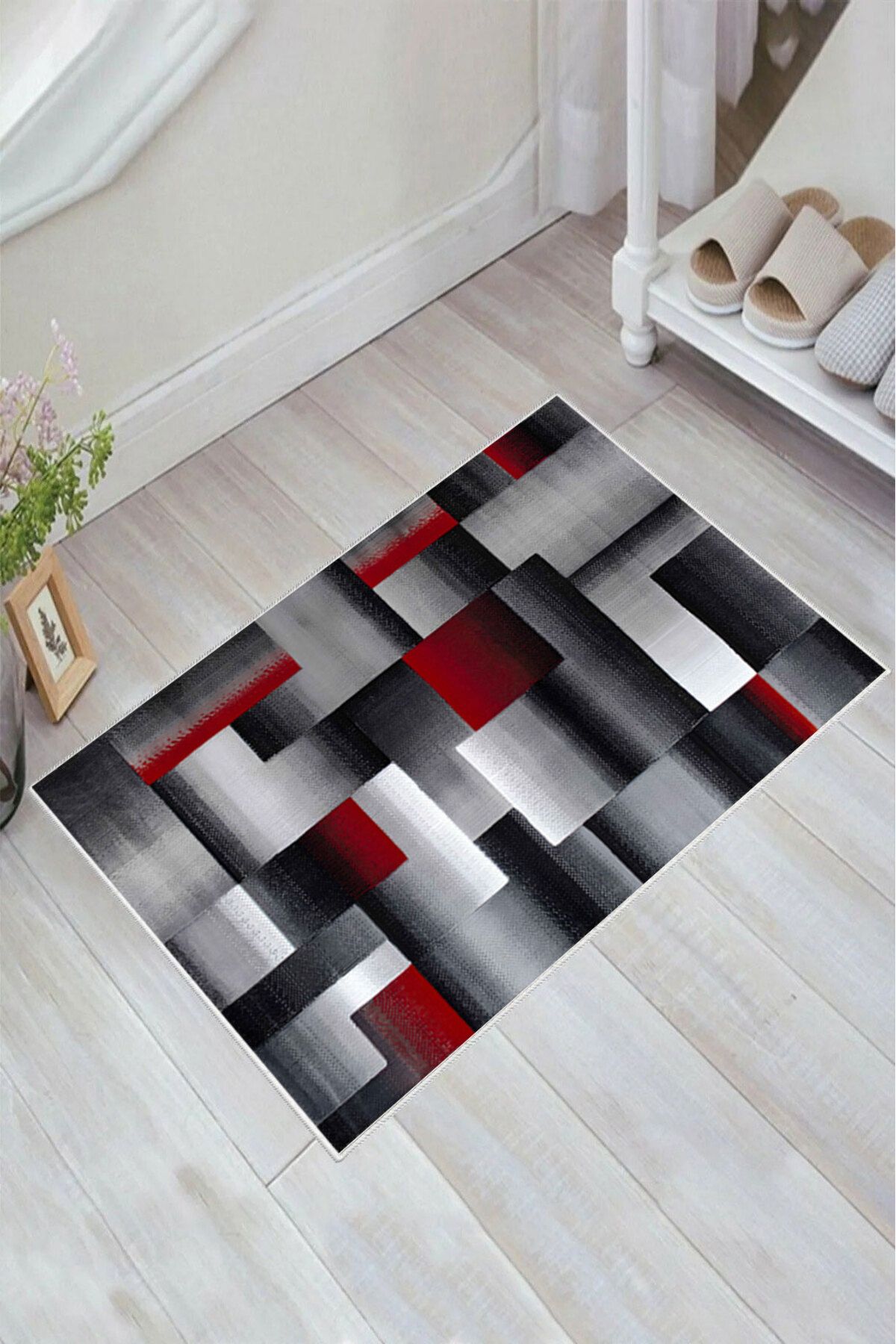 nova century Kaymaz Taban Yıkanabilir Banyo Paspası - Nova Bath Desenli 50*80 Cm